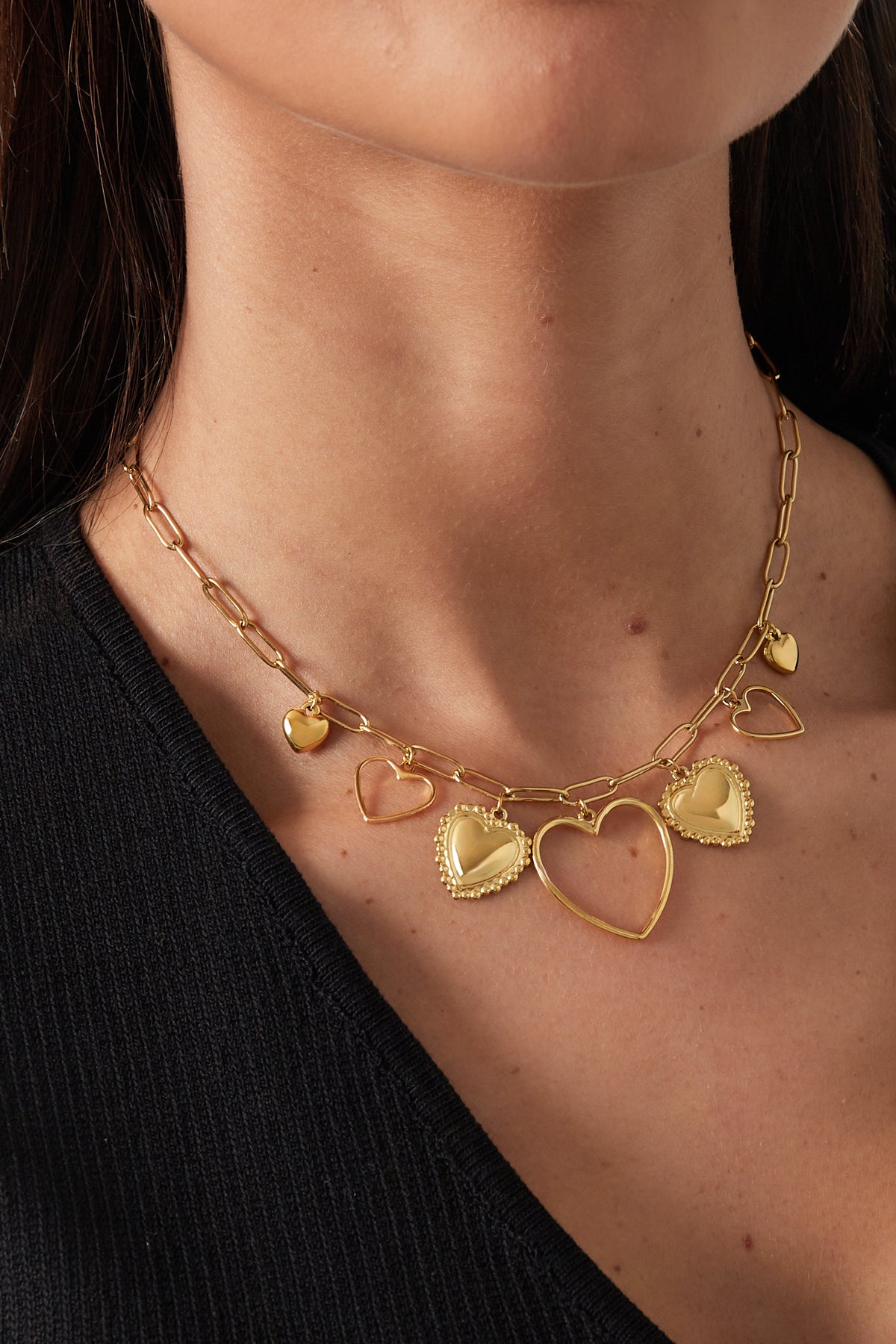 OPEN HEARTS NECKLACE - GOLD