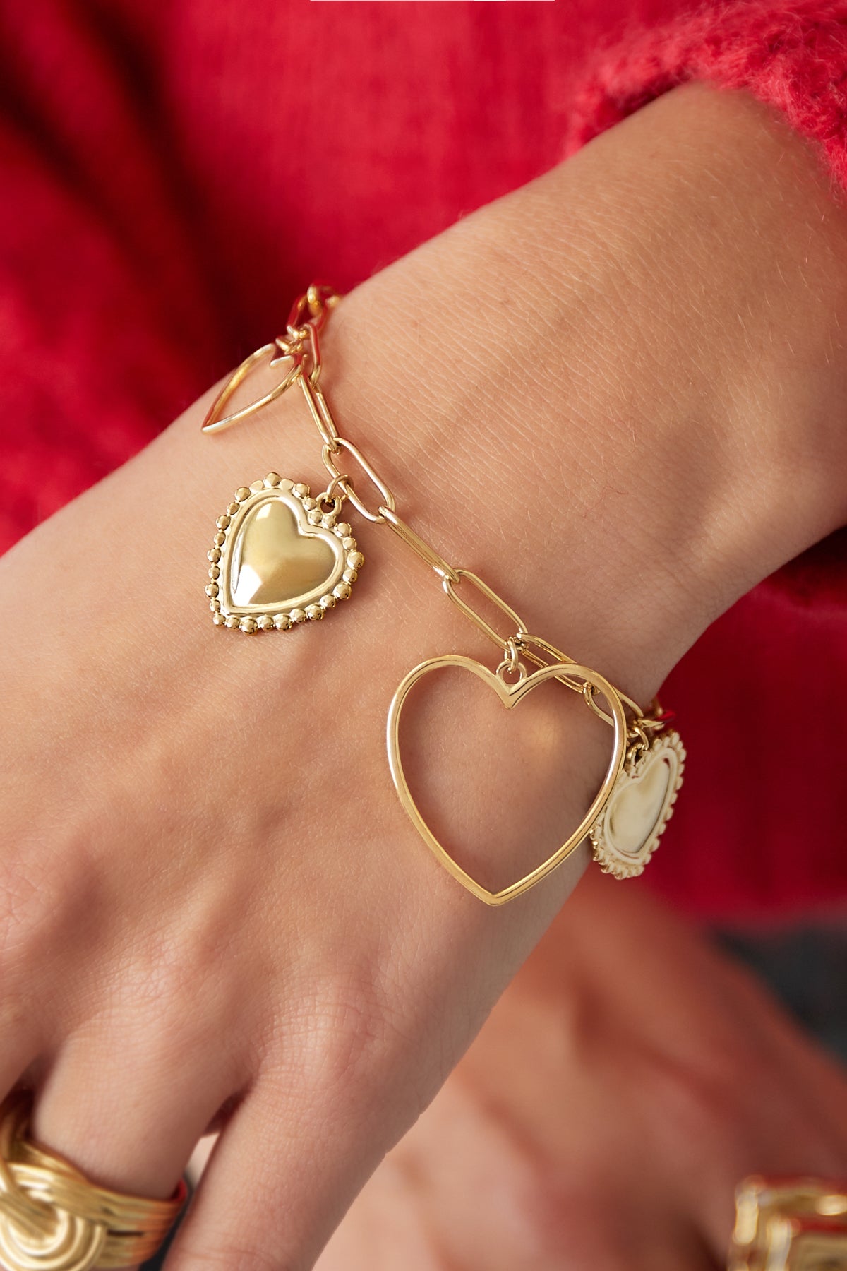 OPEN HEARTS BRACELET - GOLD