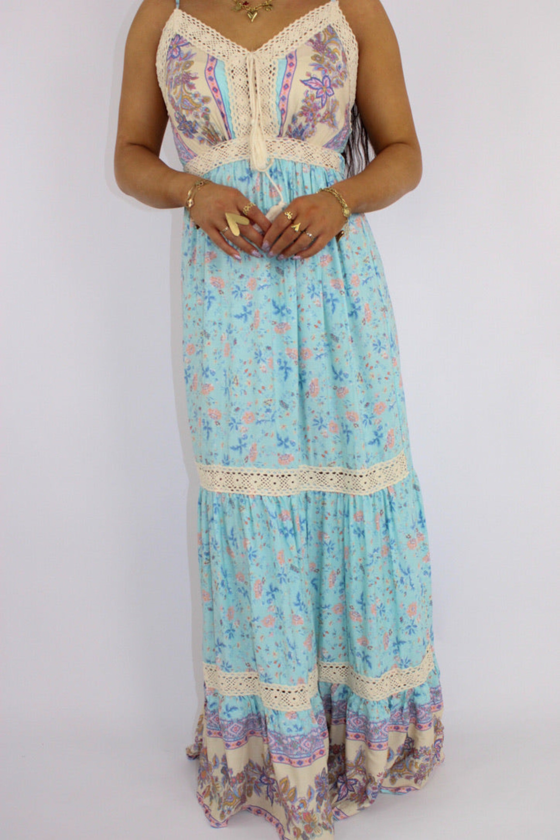 FLORAL DRESS - SKY BLUE