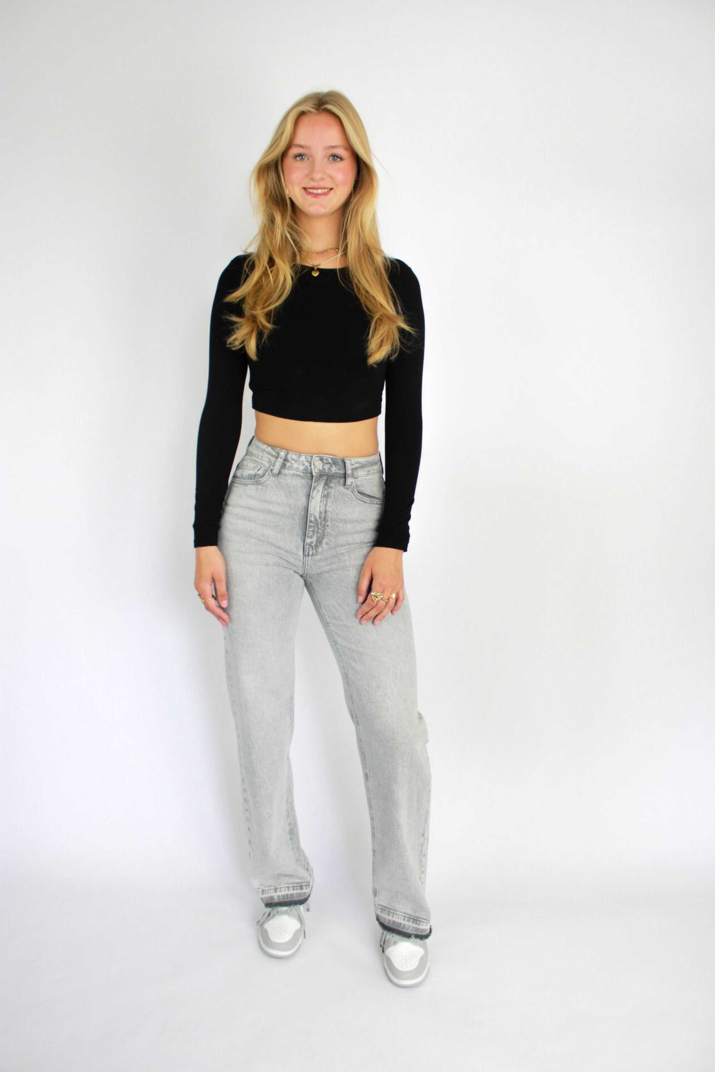 “TALL'' WIDE LEG JEANS 3621 - LIGHT GREY