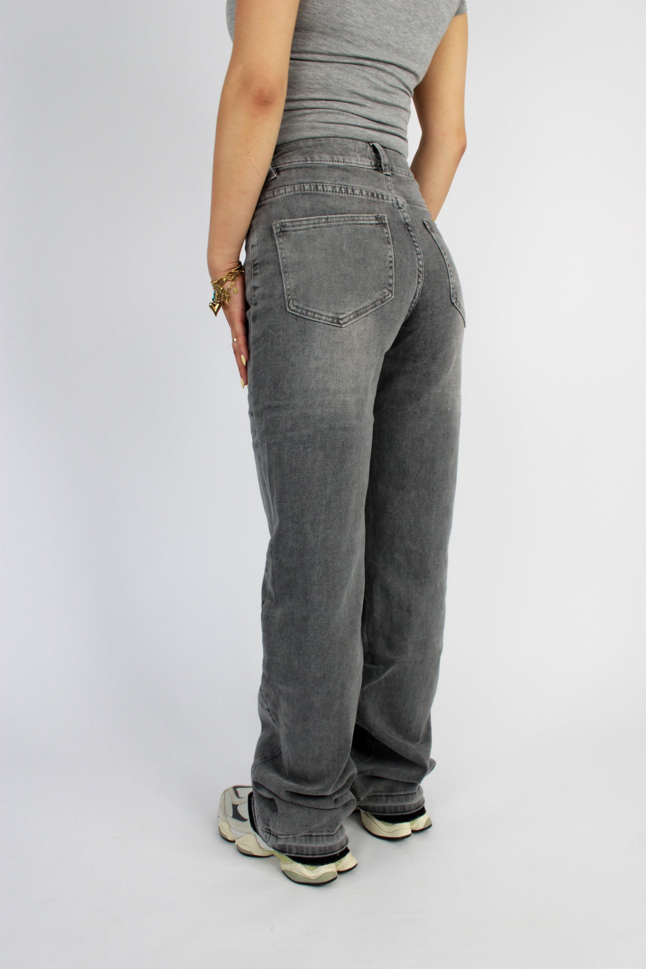 “TALL'' WIDE LEG JEANS 158 - GREY