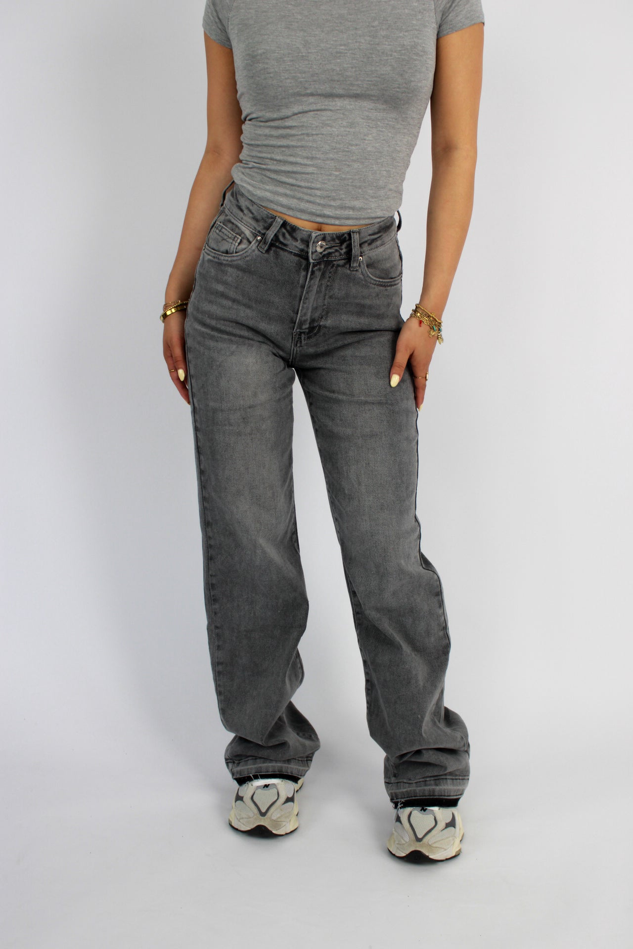 “TALL'' WIDE LEG JEANS 158 - GREY