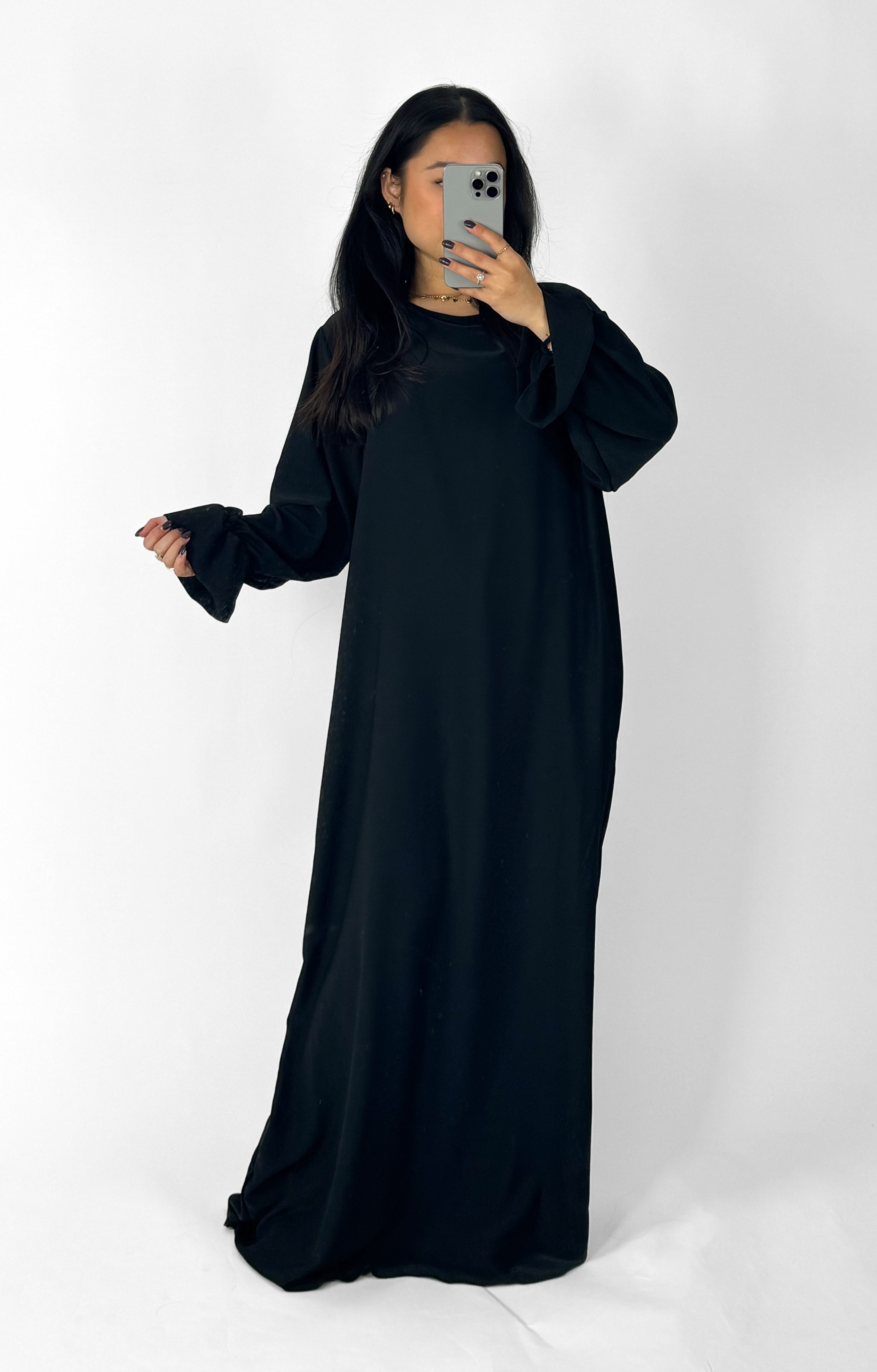 BEYZA SILKY DRESS - BLACK