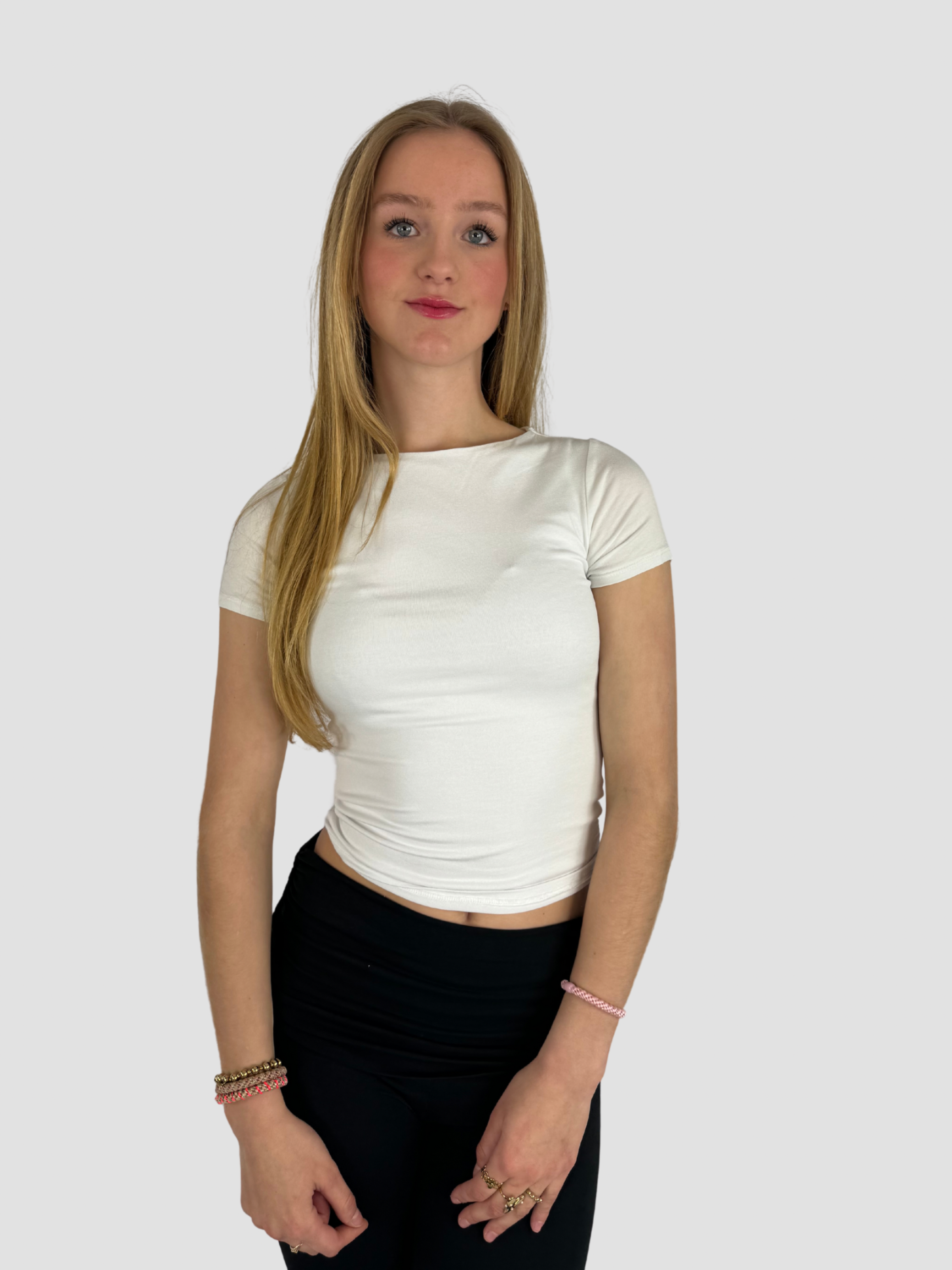 POSY SHORT SLEEVE TOP - WHITE