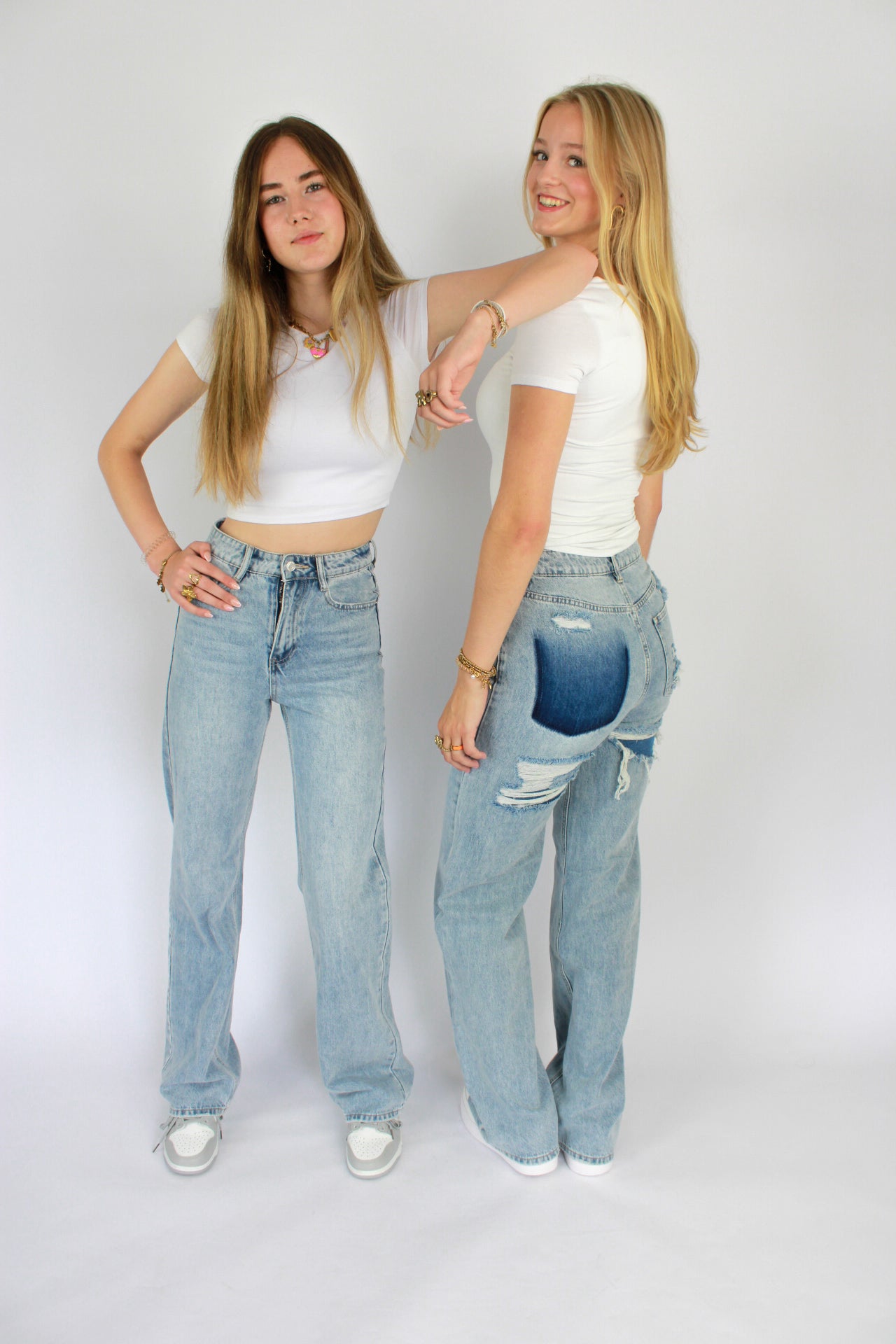 ''TALL'' RIPPED BACK JEANS - DENIM