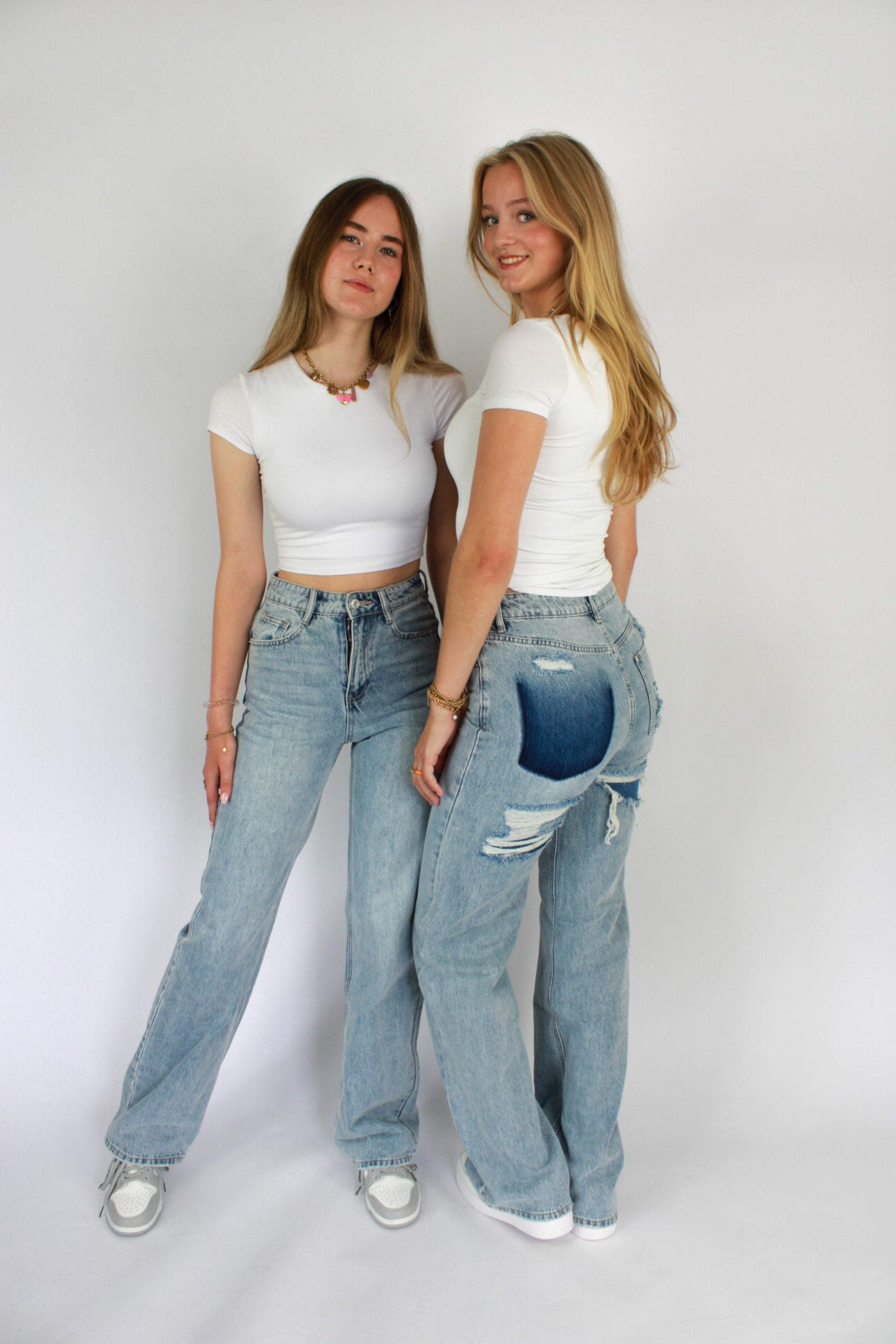 ''TALL'' RIPPED BACK JEANS - DENIM