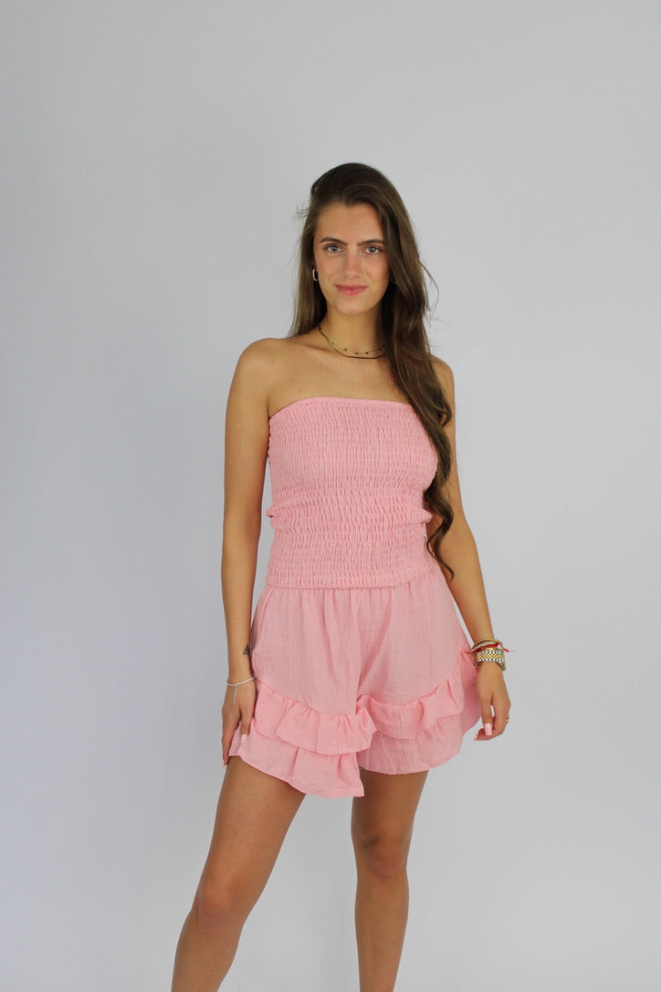 HAZEL PLAYSUIT - BABY PINK