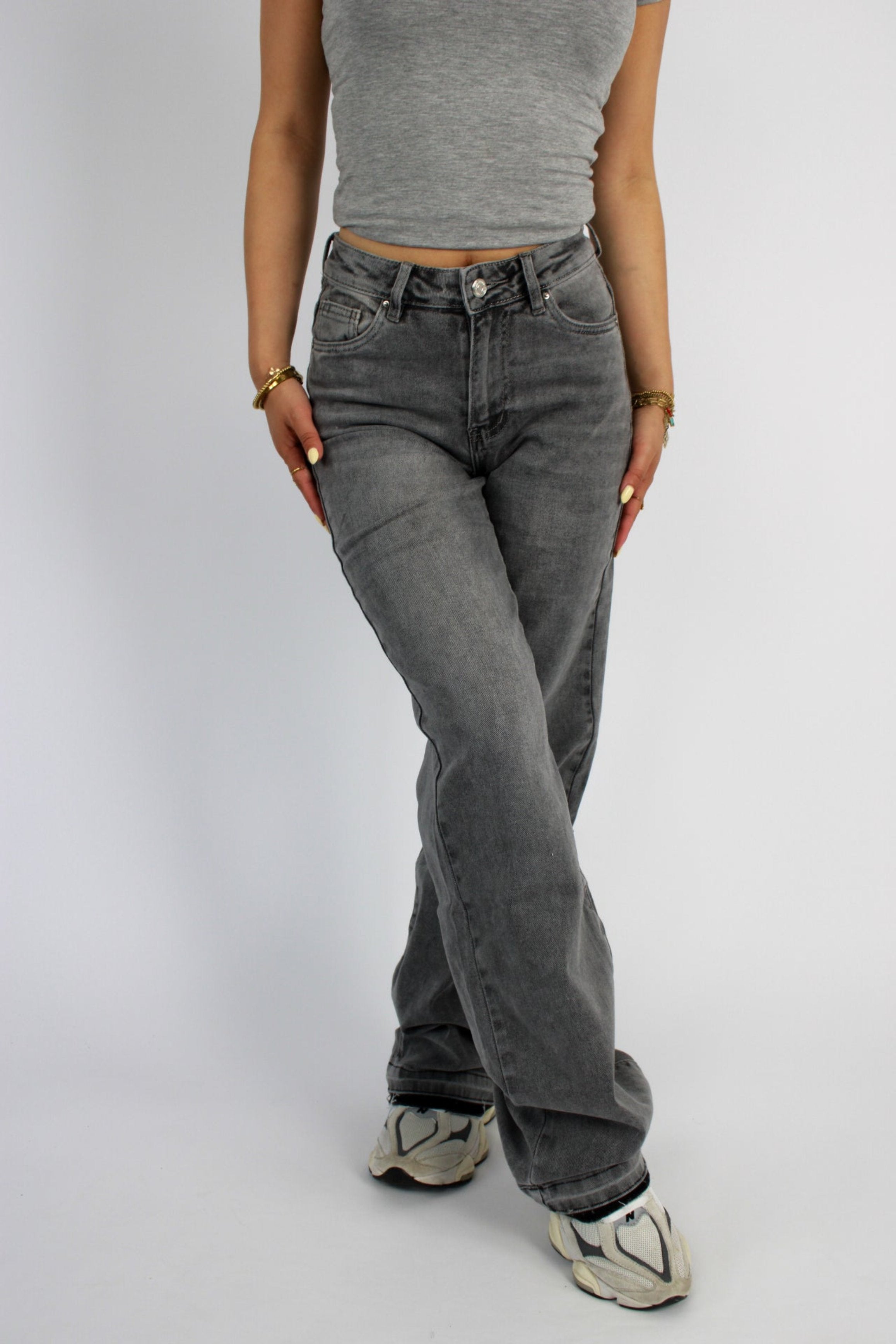 “TALL'' WIDE LEG JEANS 158 - GREY