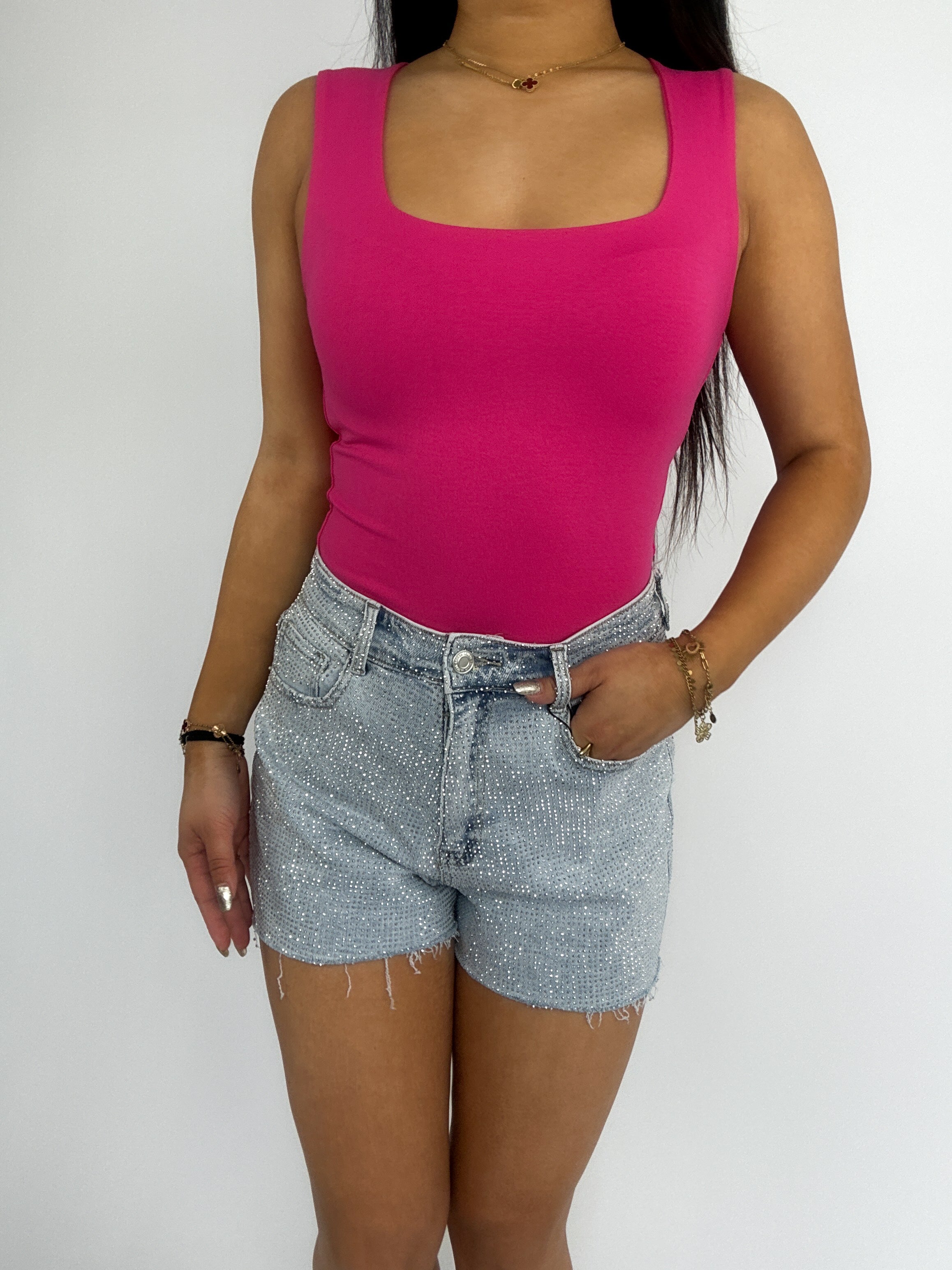 SQUARE TANK TOP - HOT PINK