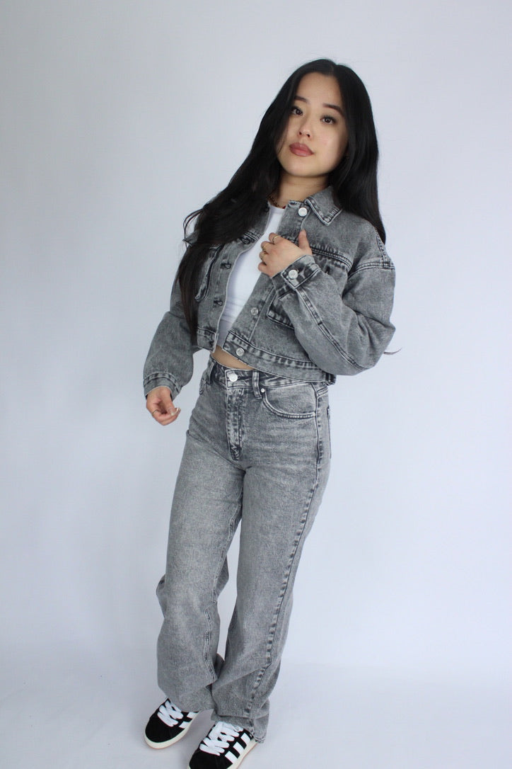 DENIM JACKET 2507 - GREY