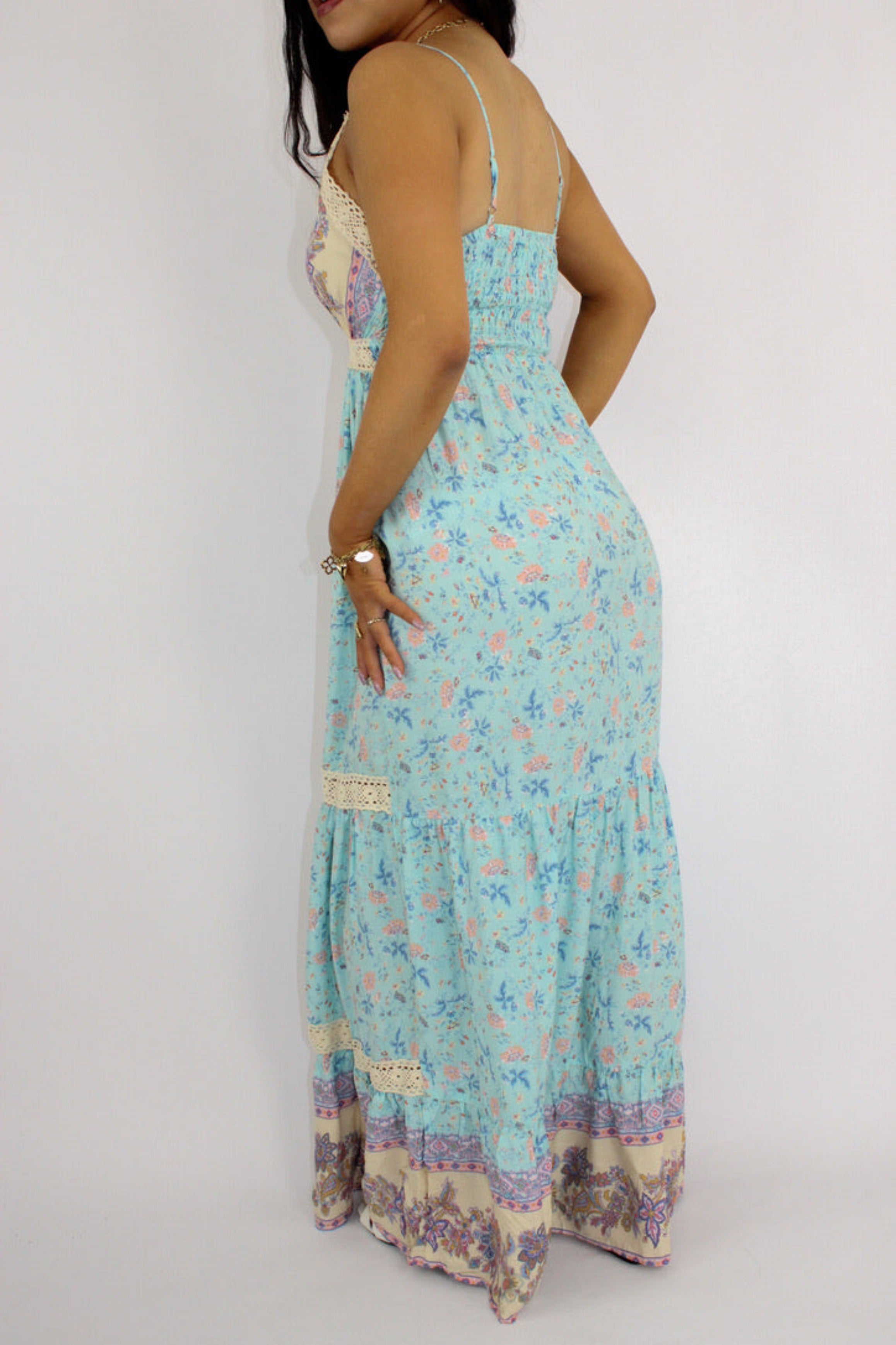 FLORAL DRESS - SKY BLUE