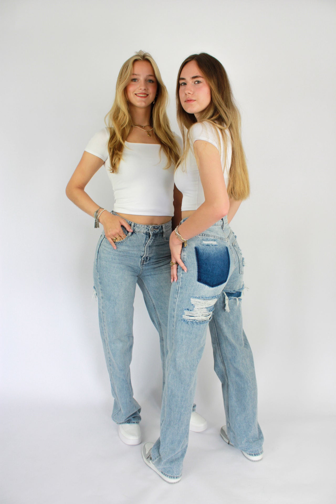 ''TALL'' RIPPED BACK JEANS - DENIM