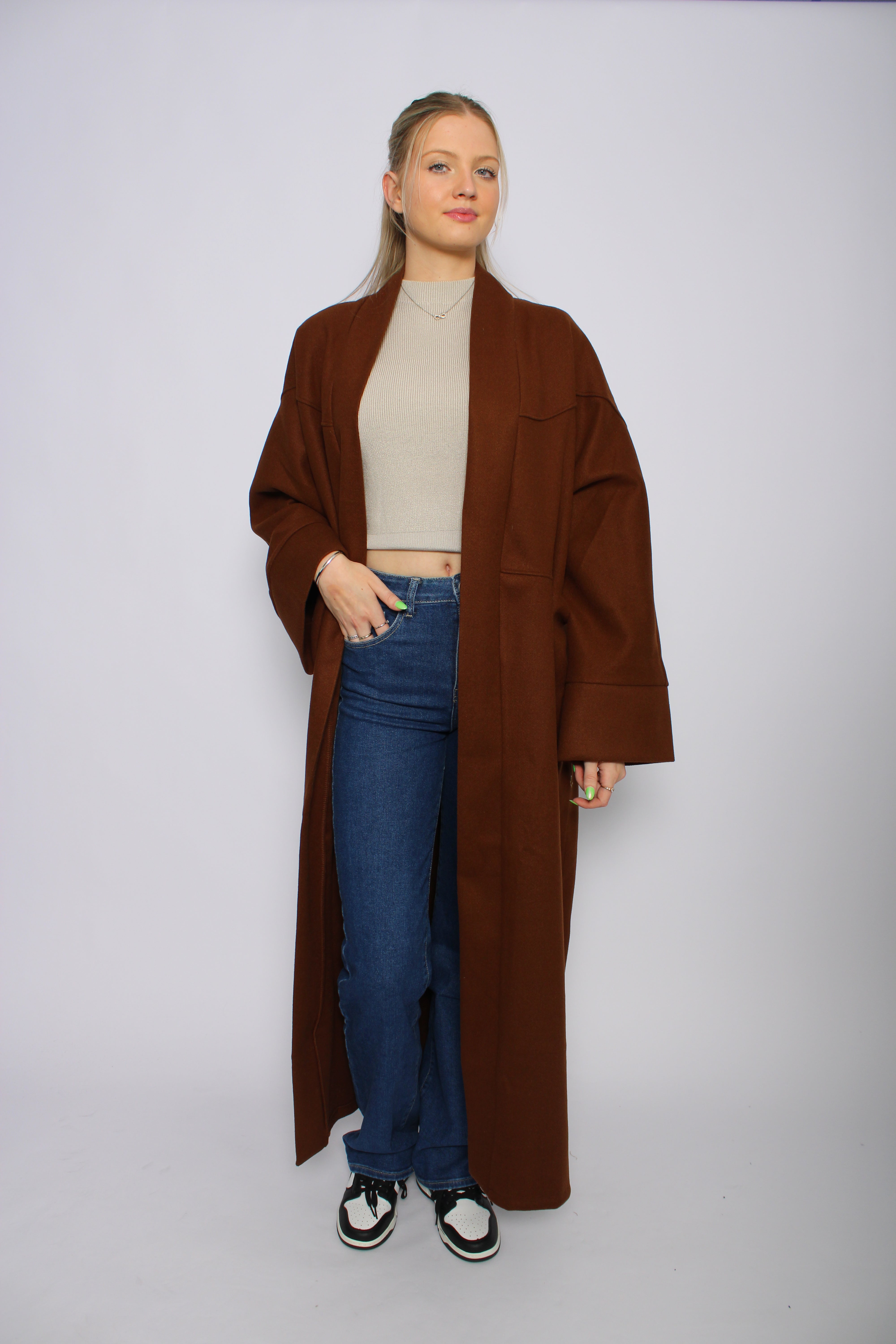 ''TALL'' NYLA KIMONO - BROWN