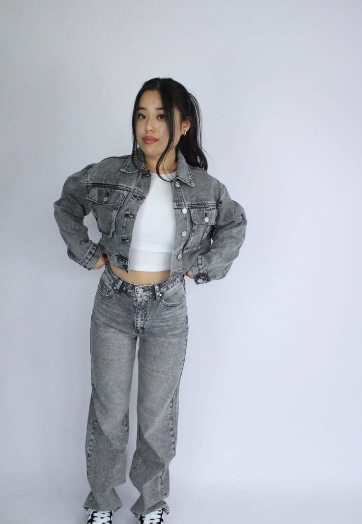 DENIM JACKET 2507 - GREY