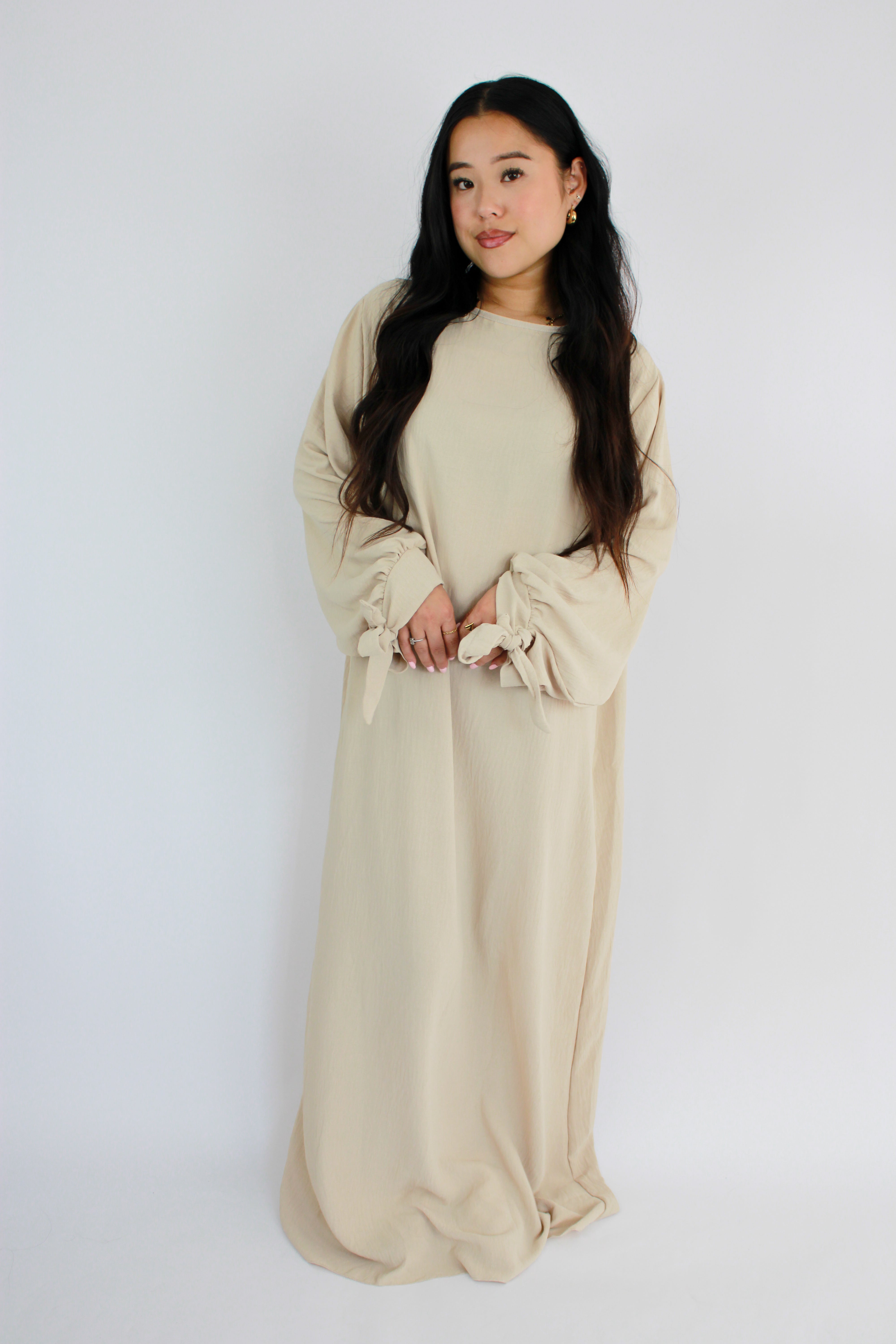 BIBI BOW ABAYA - BEIGE