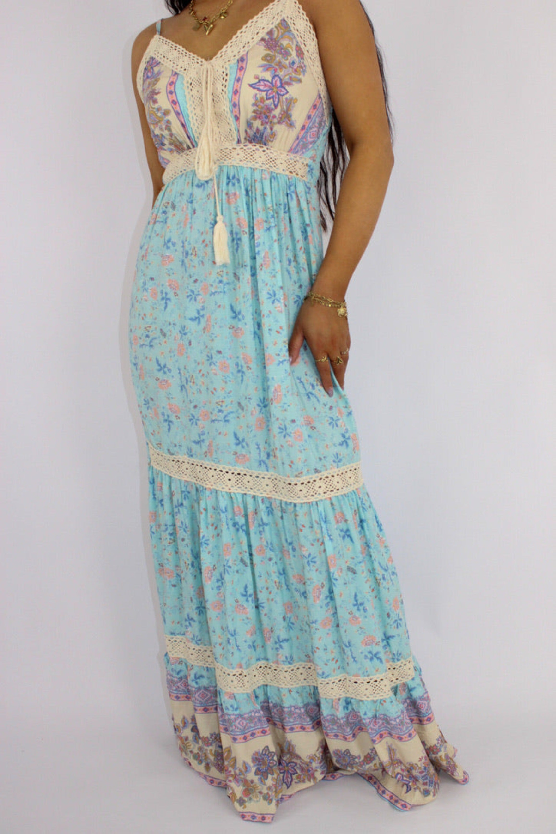 FLORAL DRESS - SKY BLUE