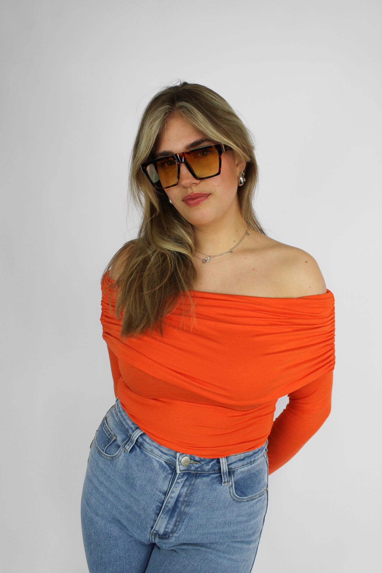 OFF SHOULDER TOP - ORANGE