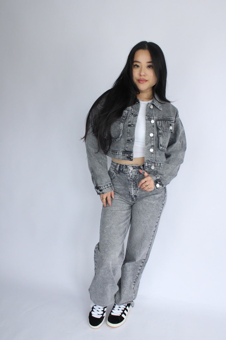 DENIM JACKET 2507 - GREY