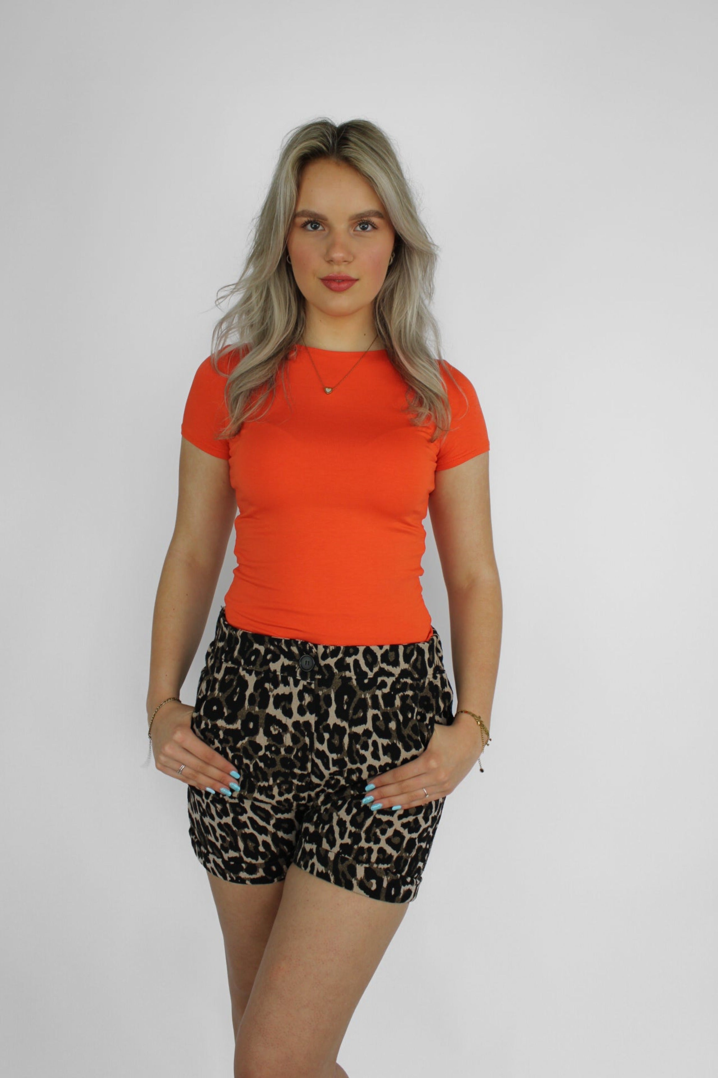 POSY SHORT SLEEVE TOP - ORANGE