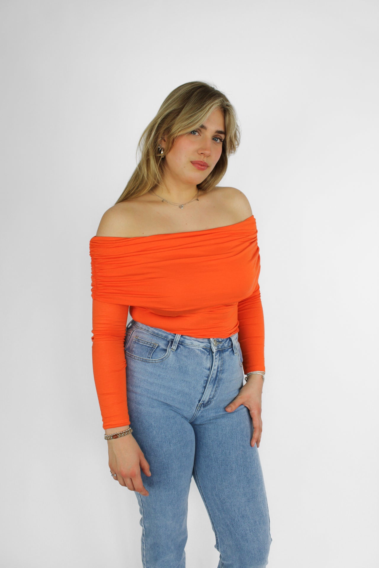 OFF SHOULDER TOP - ORANGE