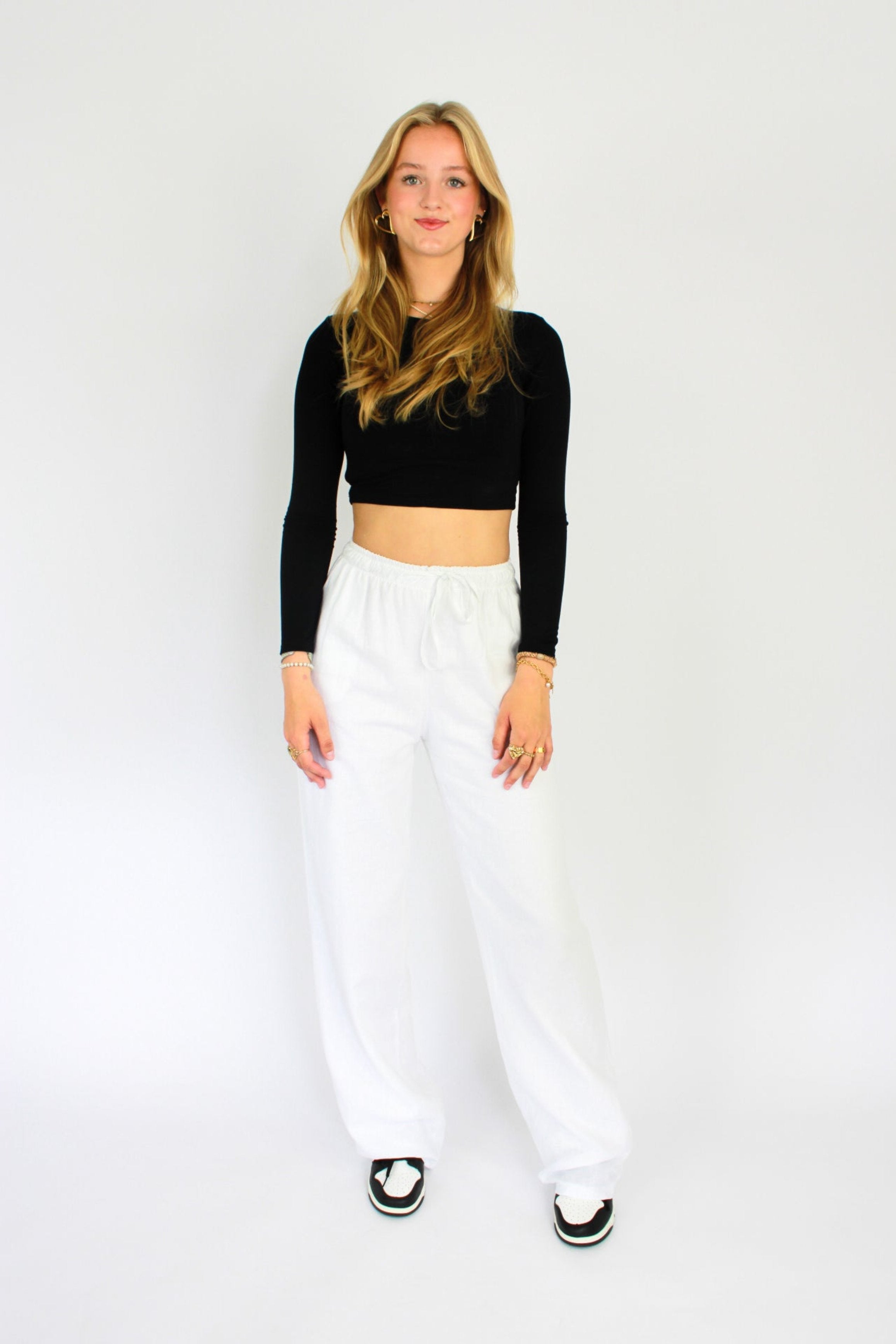 “TALL'' LINEN PANTS - WHITE