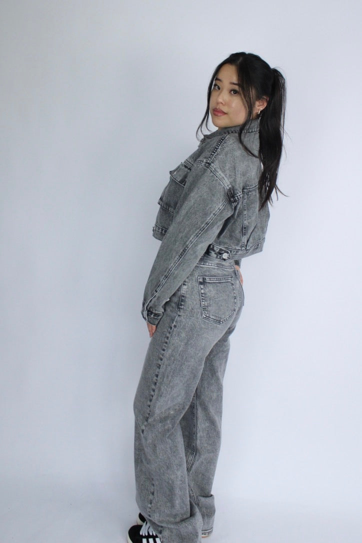 DENIM JACKET 2507 - GREY