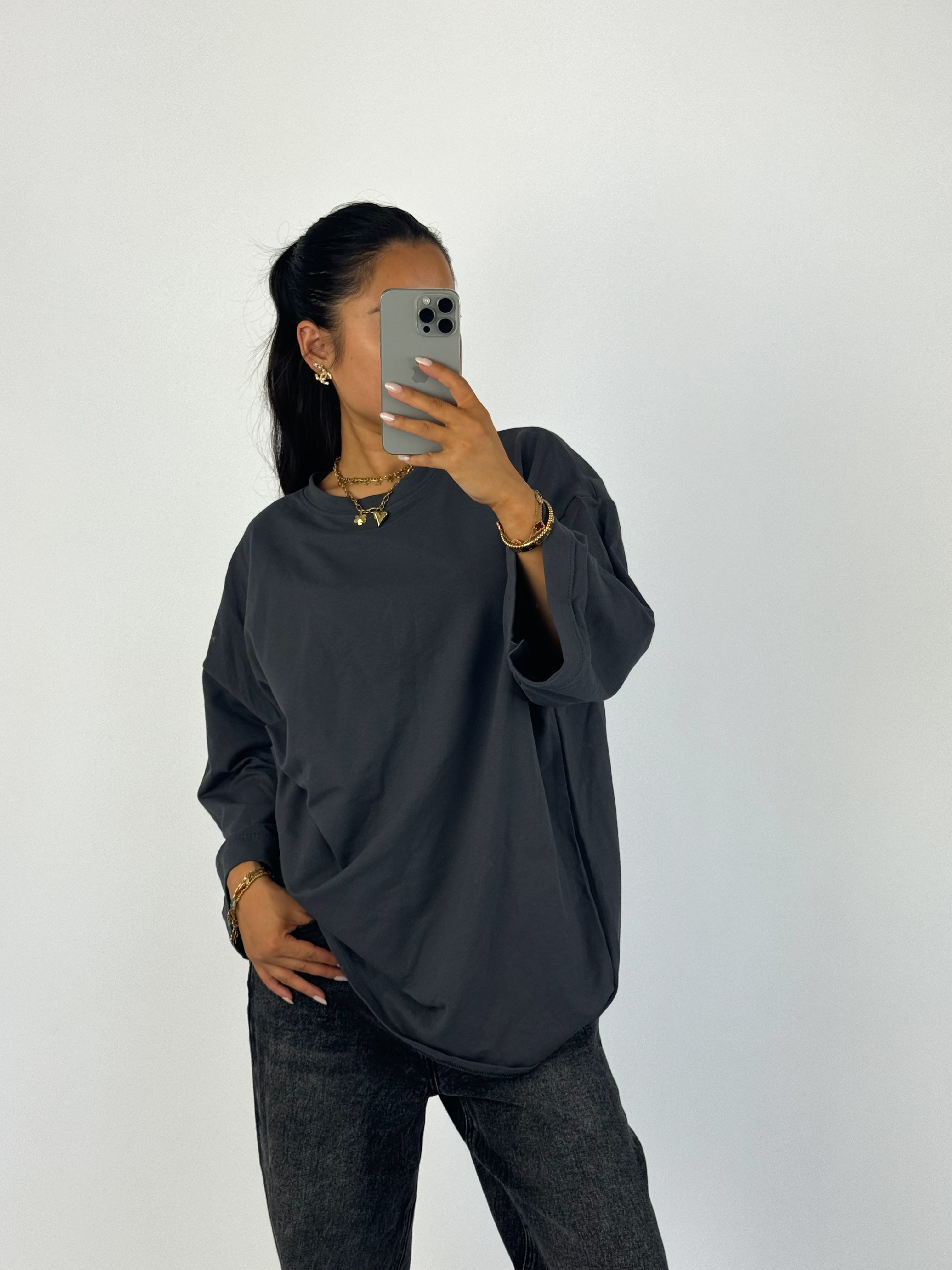 BASIC OVERSIZED T - DARK GREY