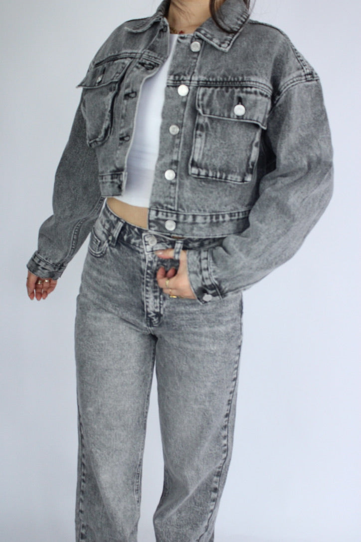 DENIM JACKET 2507 - GREY