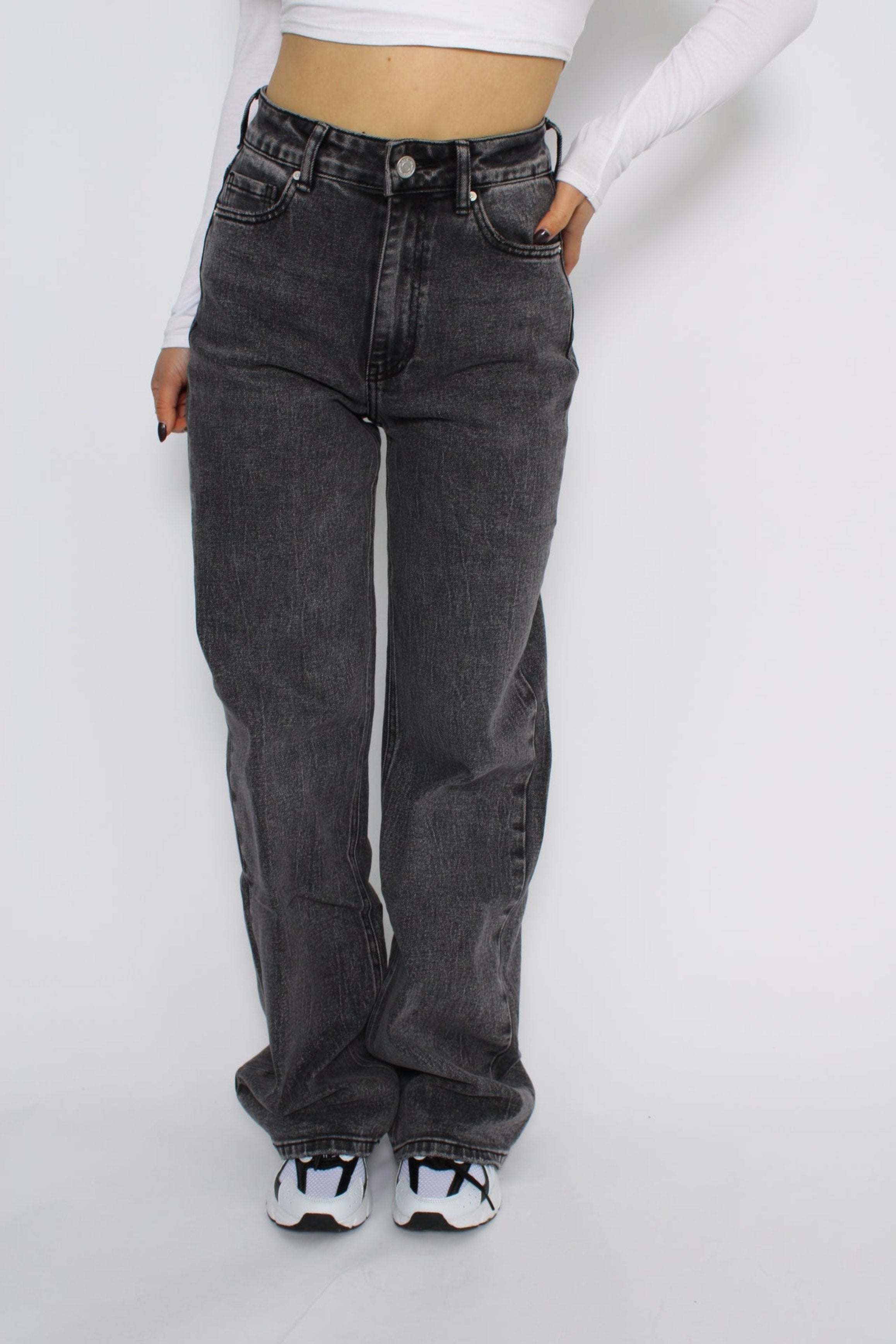 WIDE LEG JEANS 3556 -DARK GREY