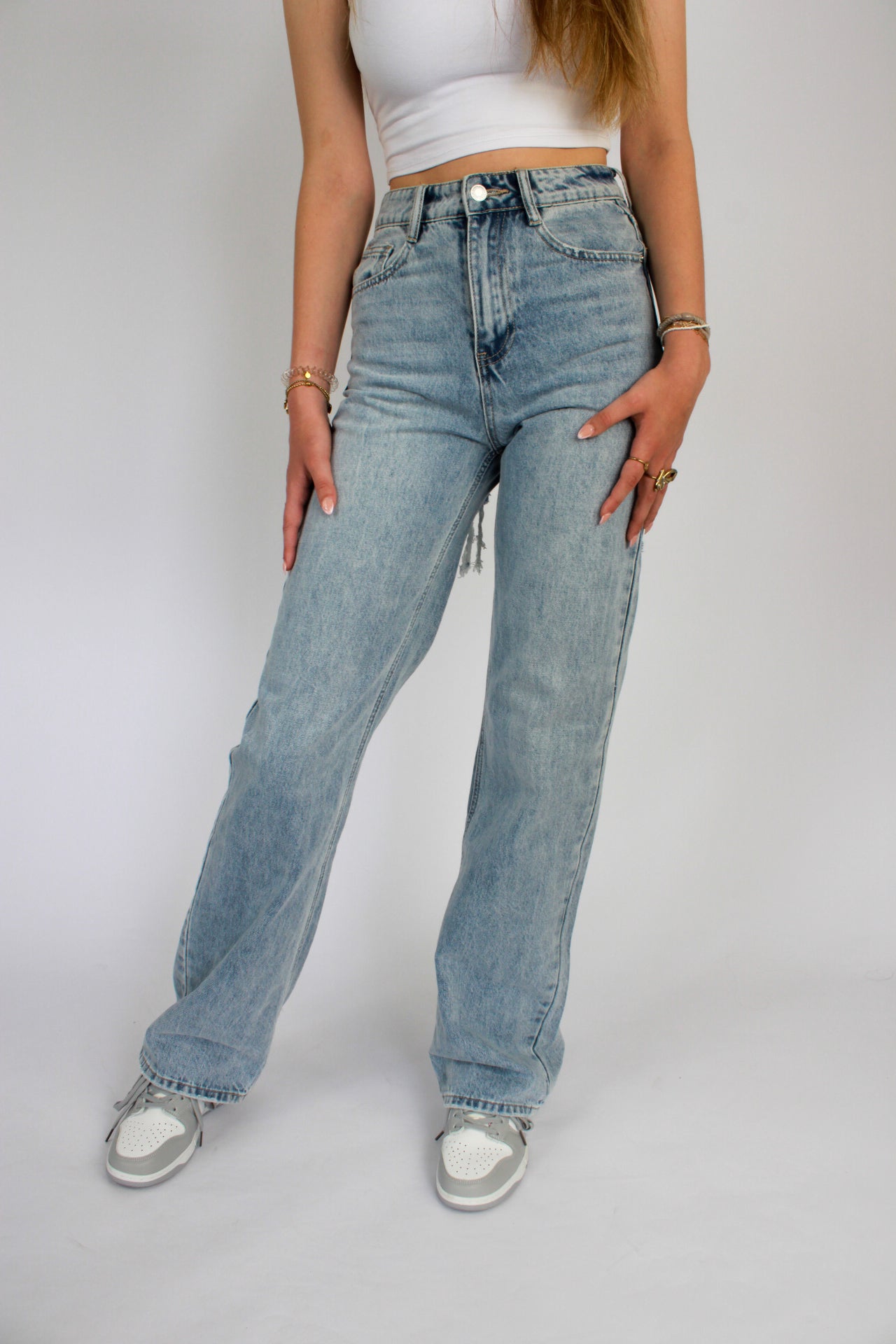 ''TALL'' RIPPED BACK JEANS - DENIM