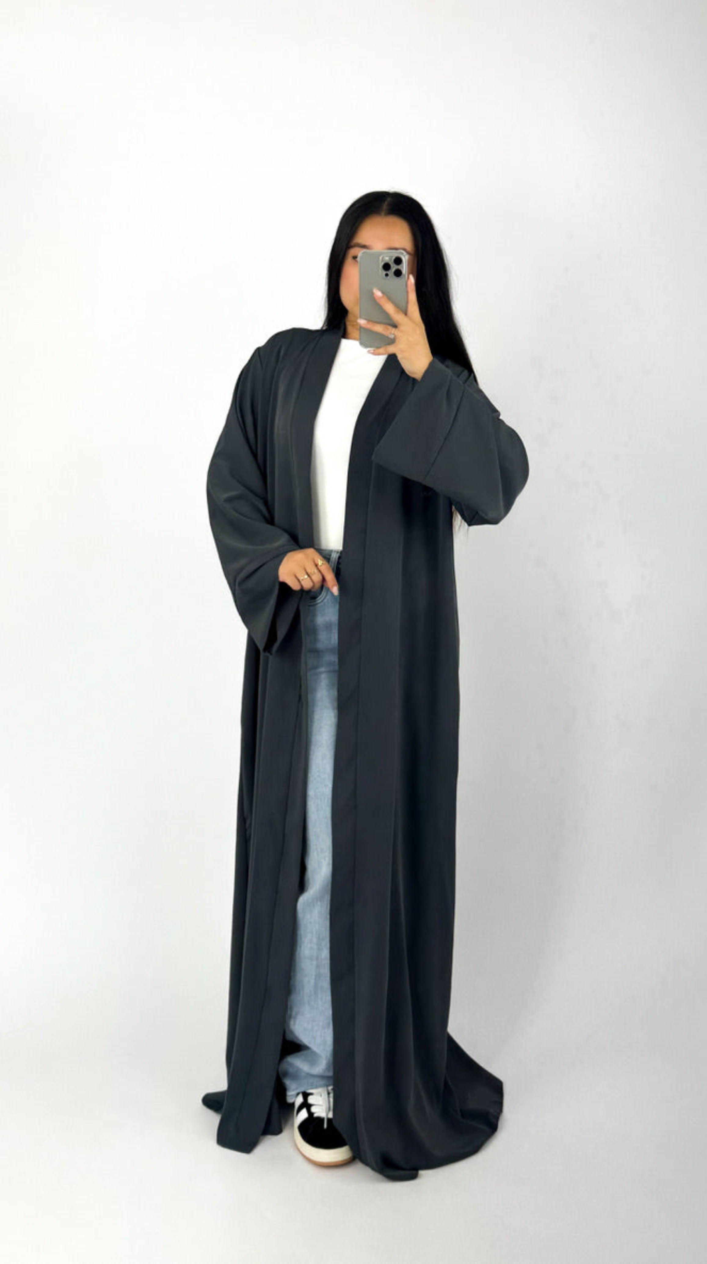 SILKY KIMONO - DARK GREY