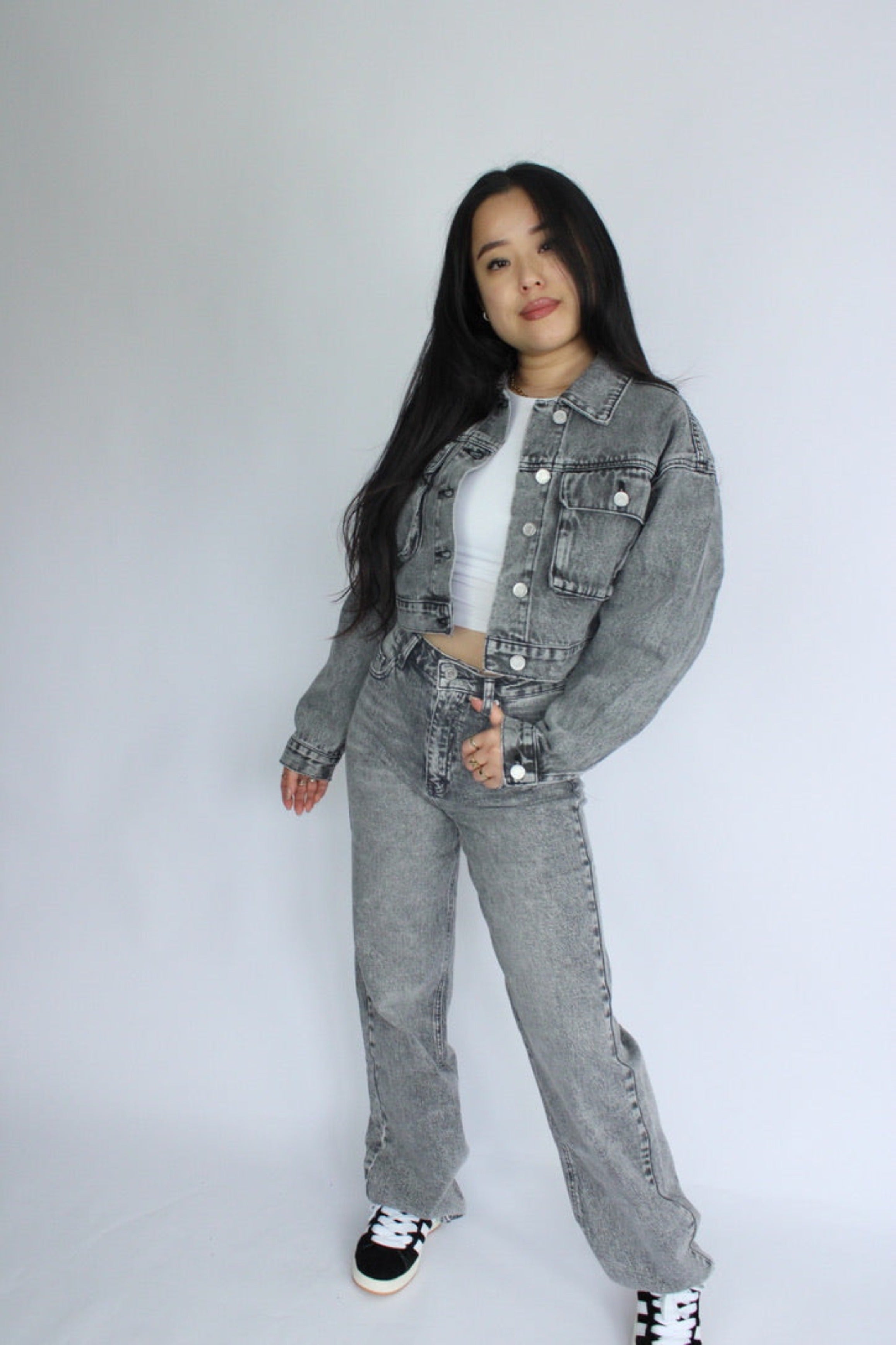 DENIM JACKET 2507 - GREY