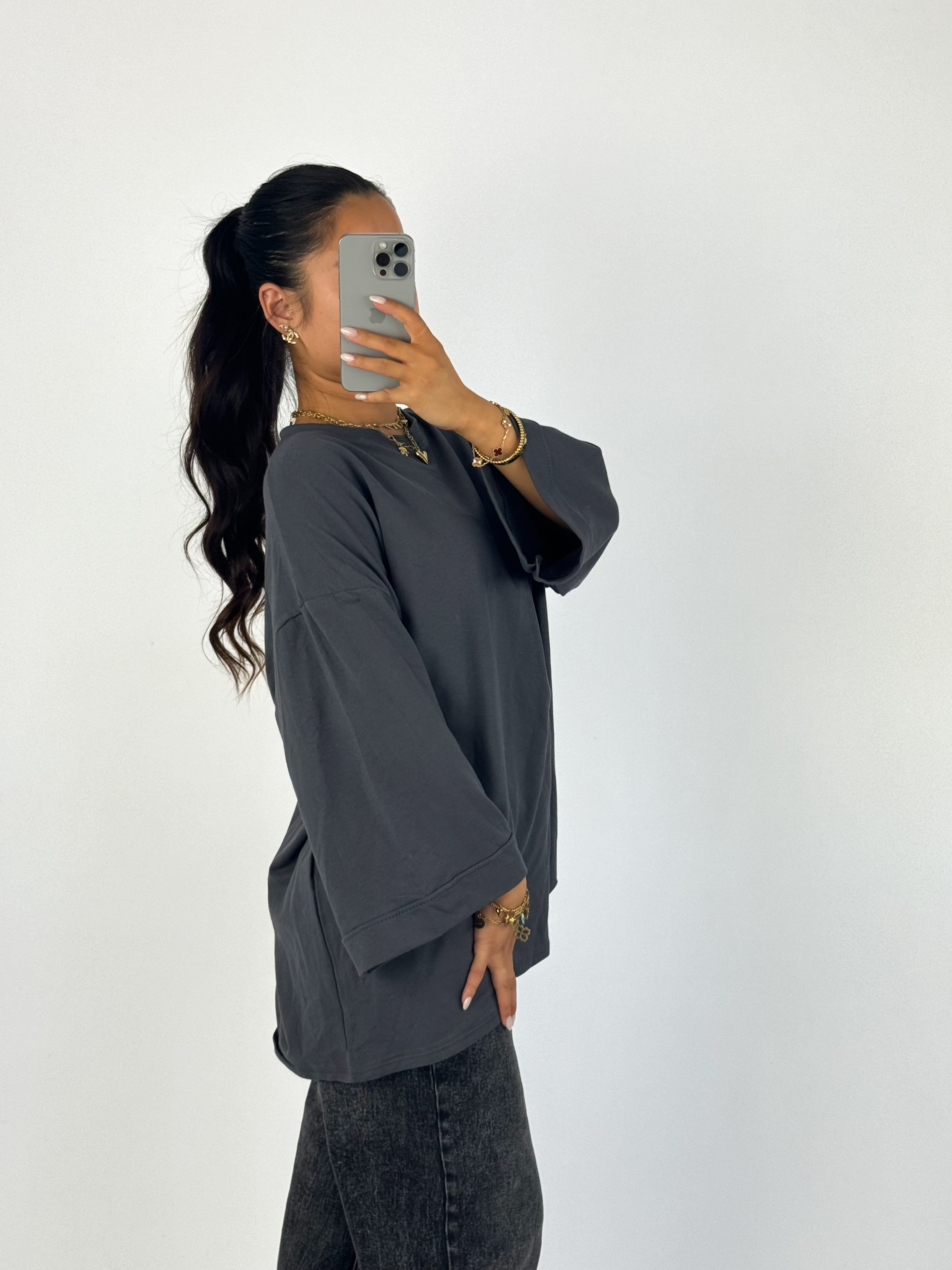 BASIC OVERSIZED T - DARK GREY