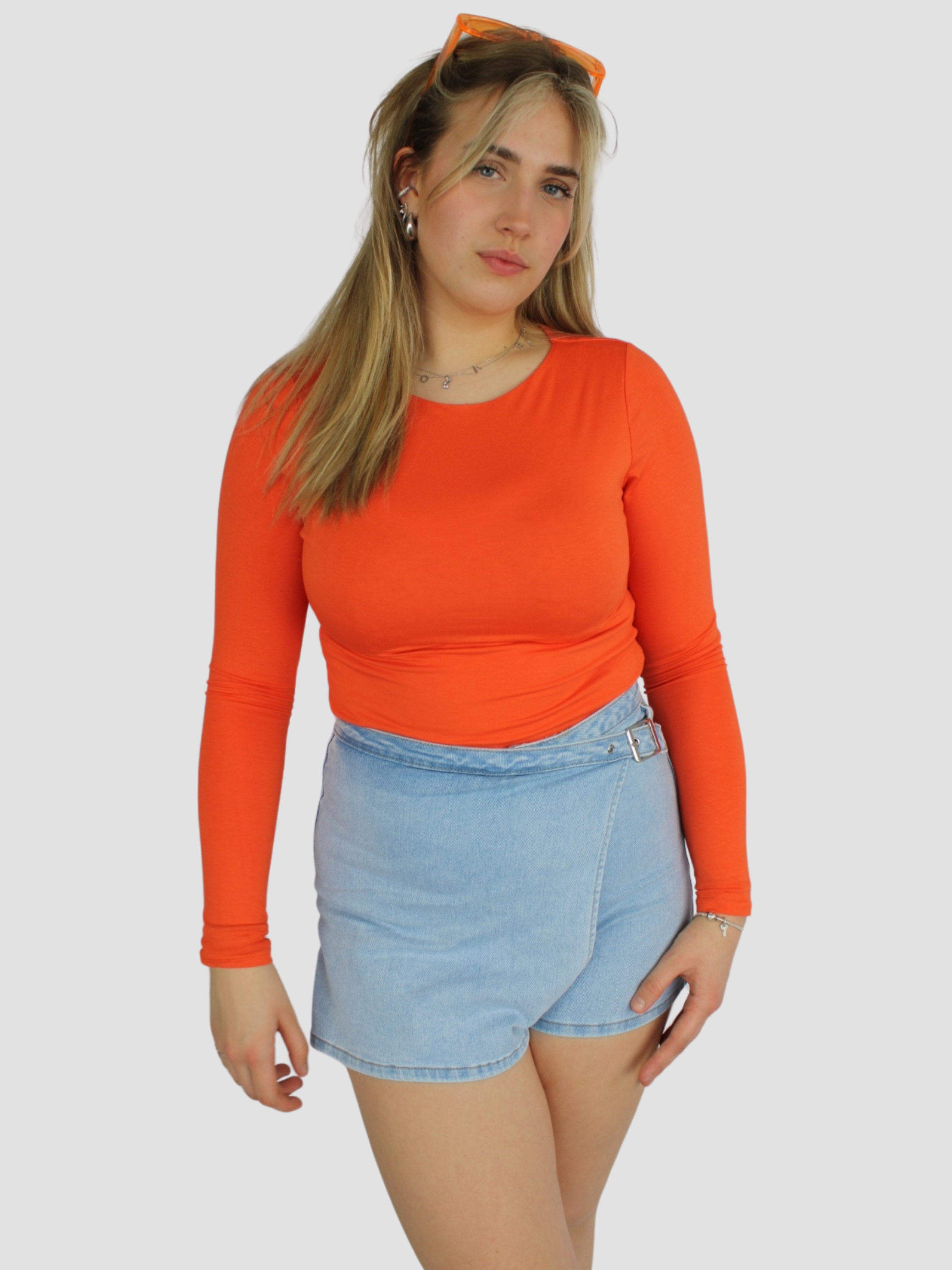 POSY LONG SLEEVE TOP - ORANGE