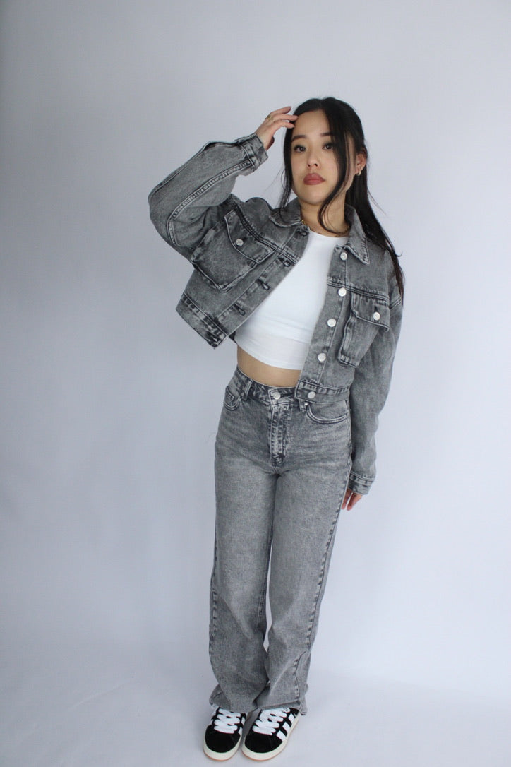 DENIM JACKET 2507 - GREY