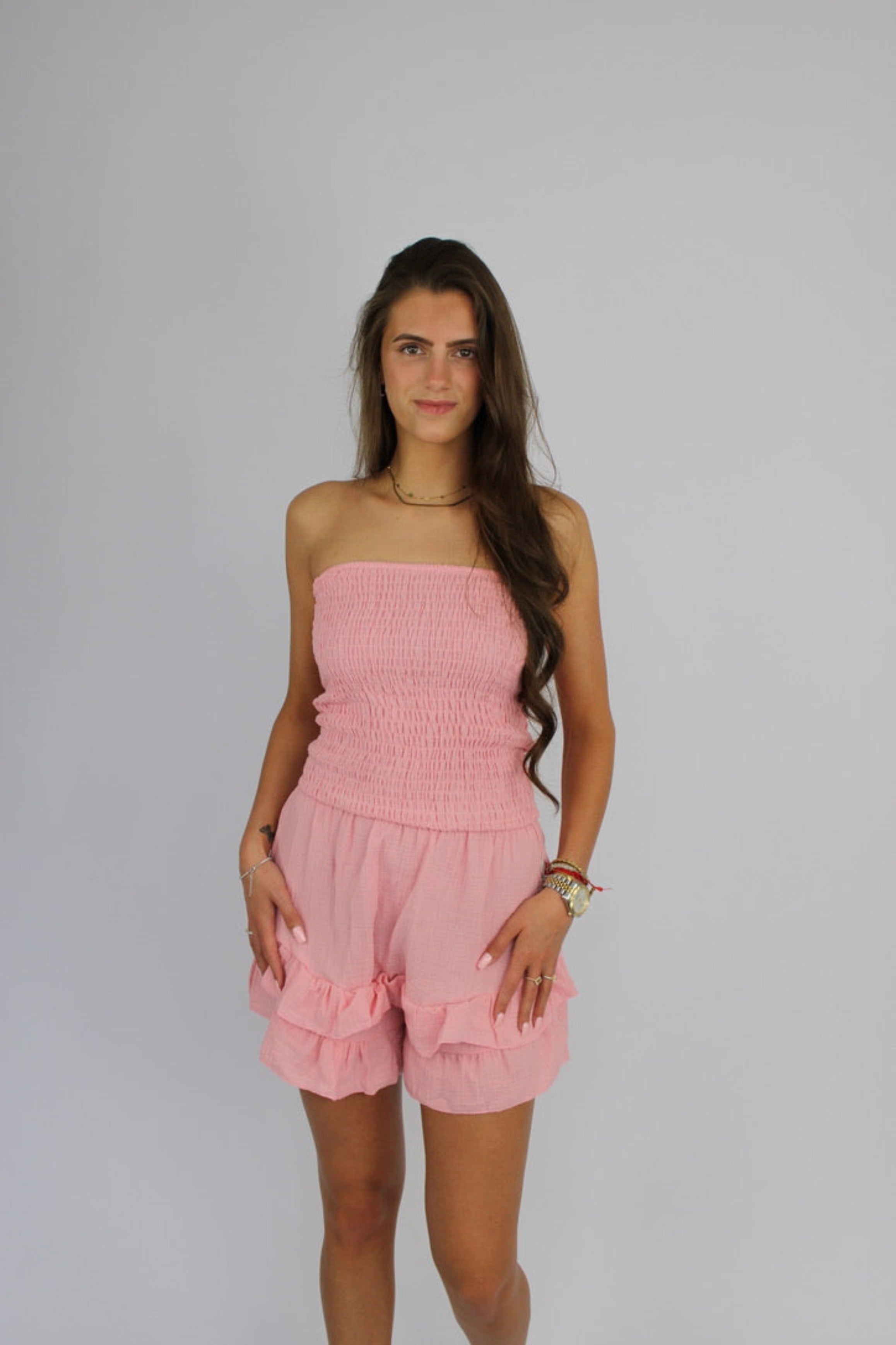 HAZEL PLAYSUIT - BABY PINK