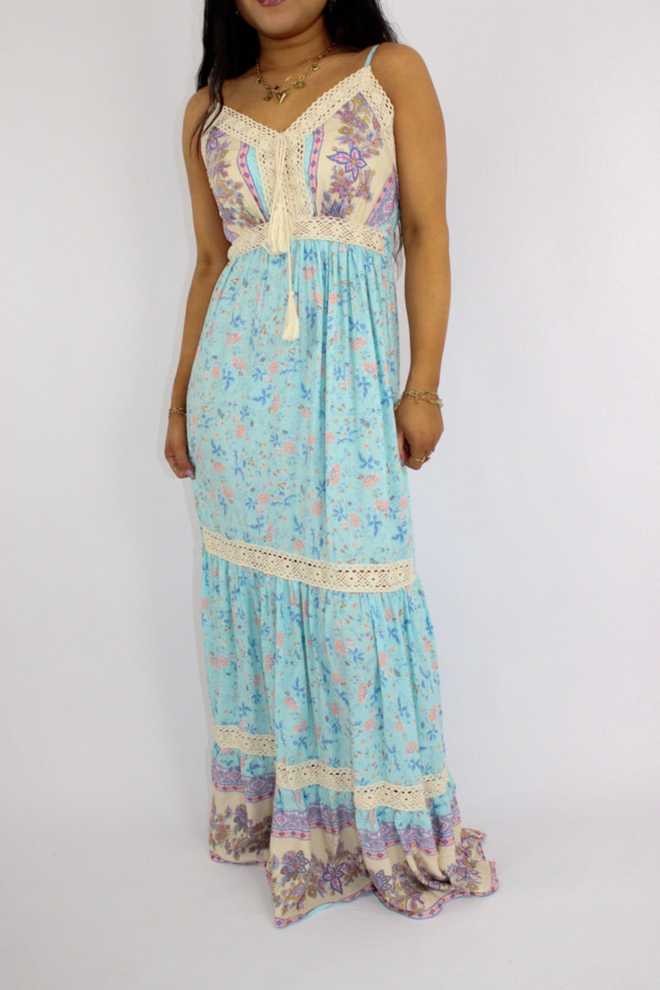 FLORAL DRESS - SKY BLUE