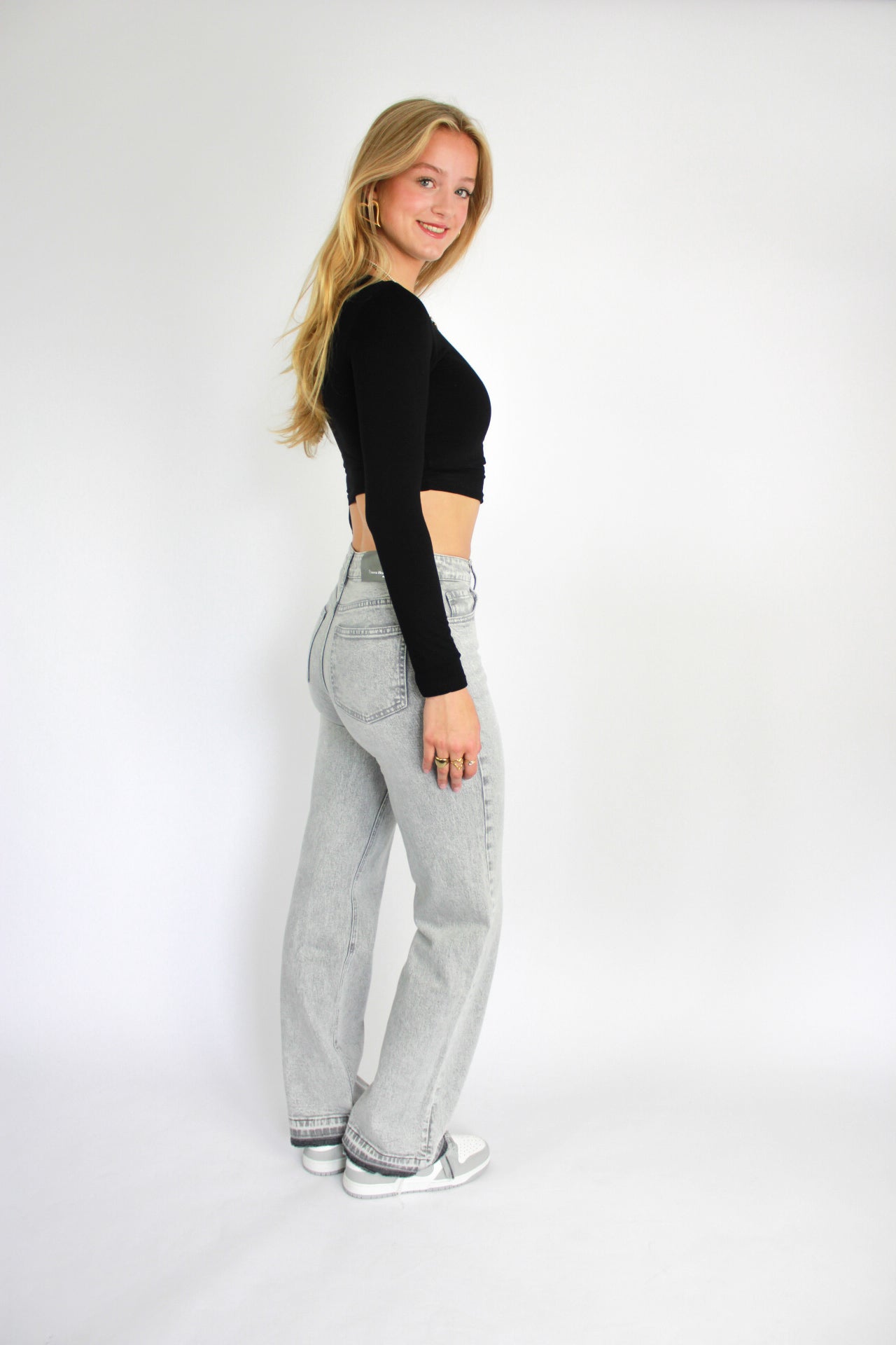 “TALL'' WIDE LEG JEANS 3621 - LIGHT GREY