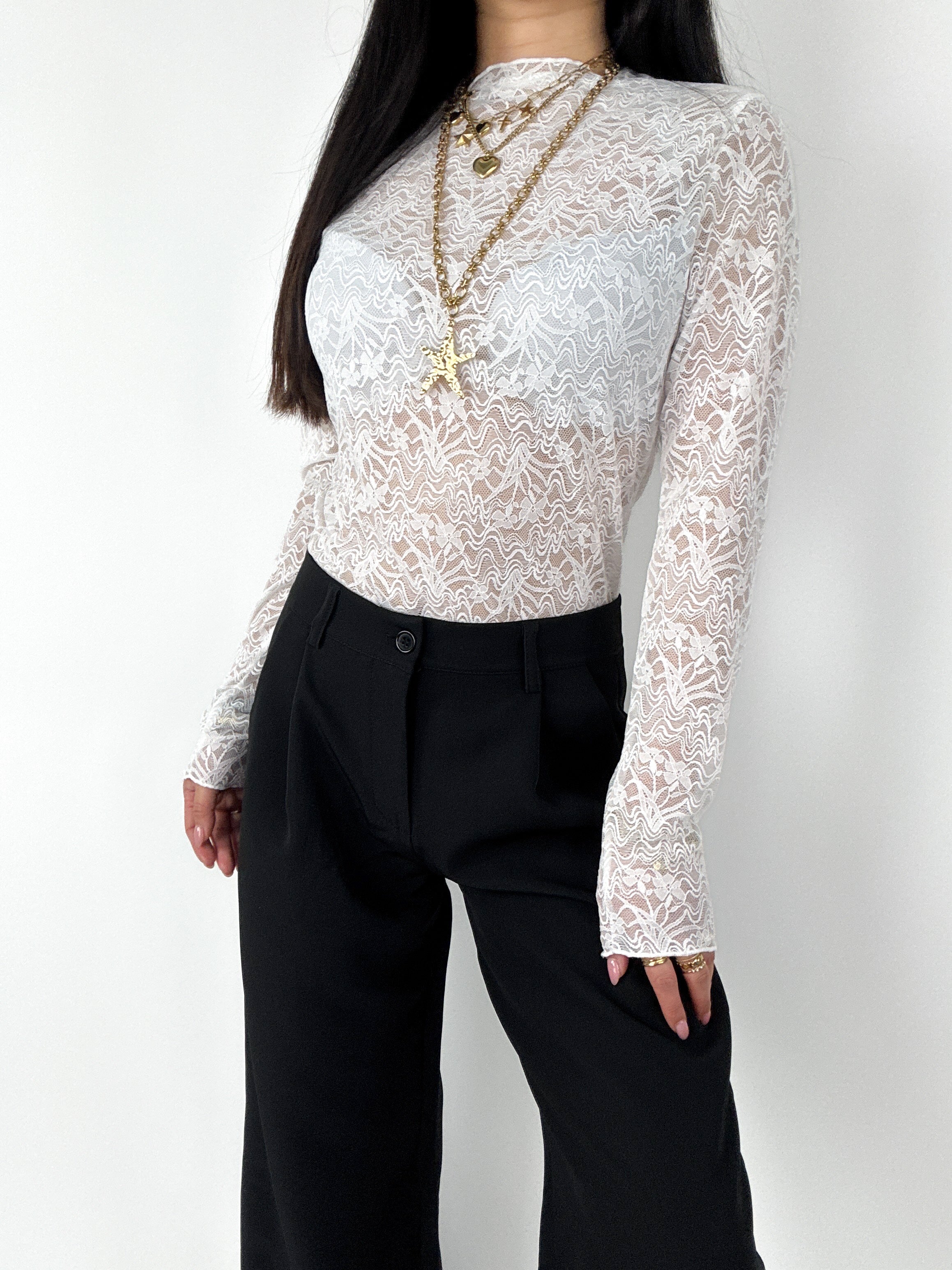 MILEY LACE TOP - WHITE