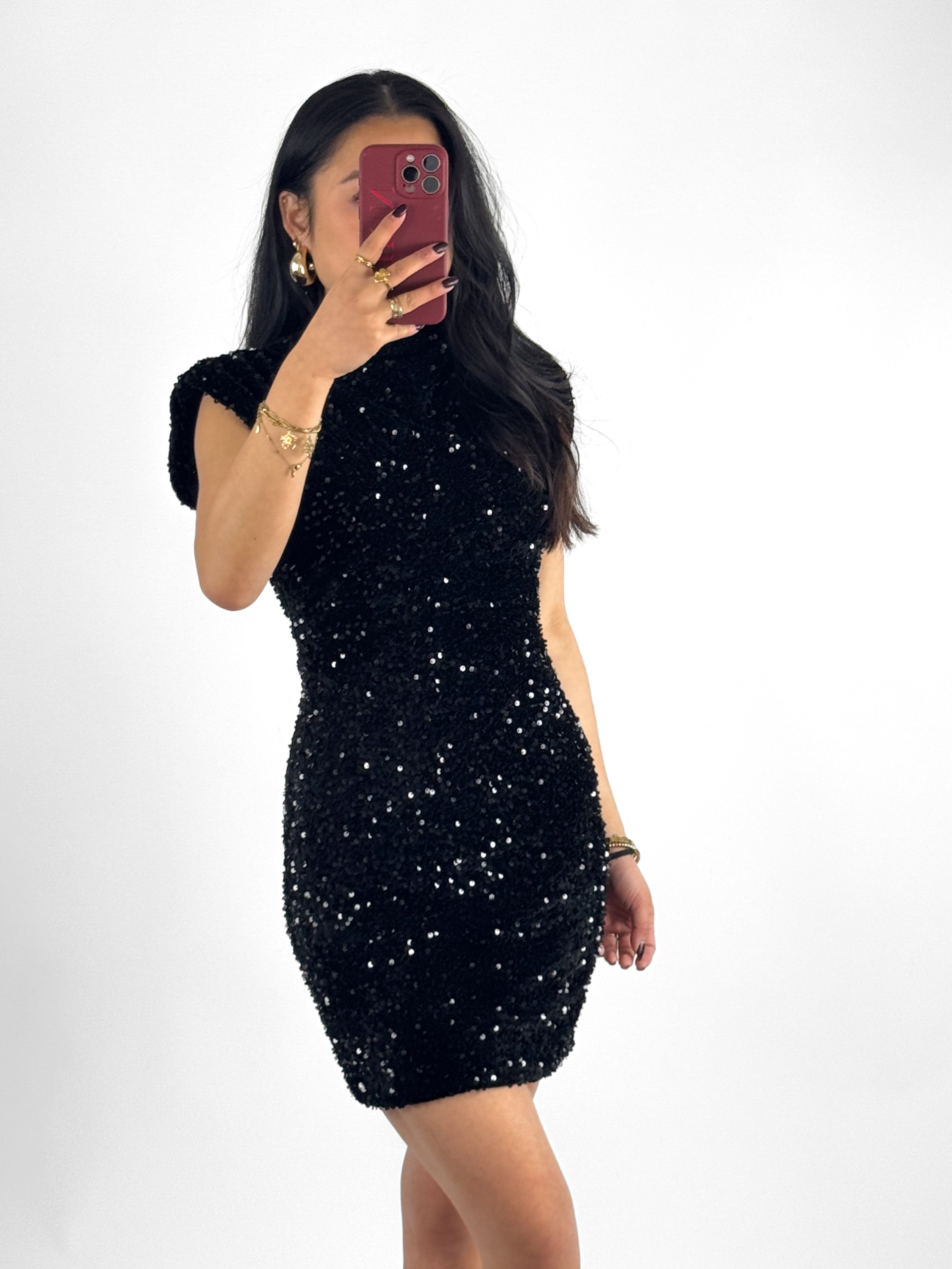 ARIA SEQUIN DRESS - BLACK