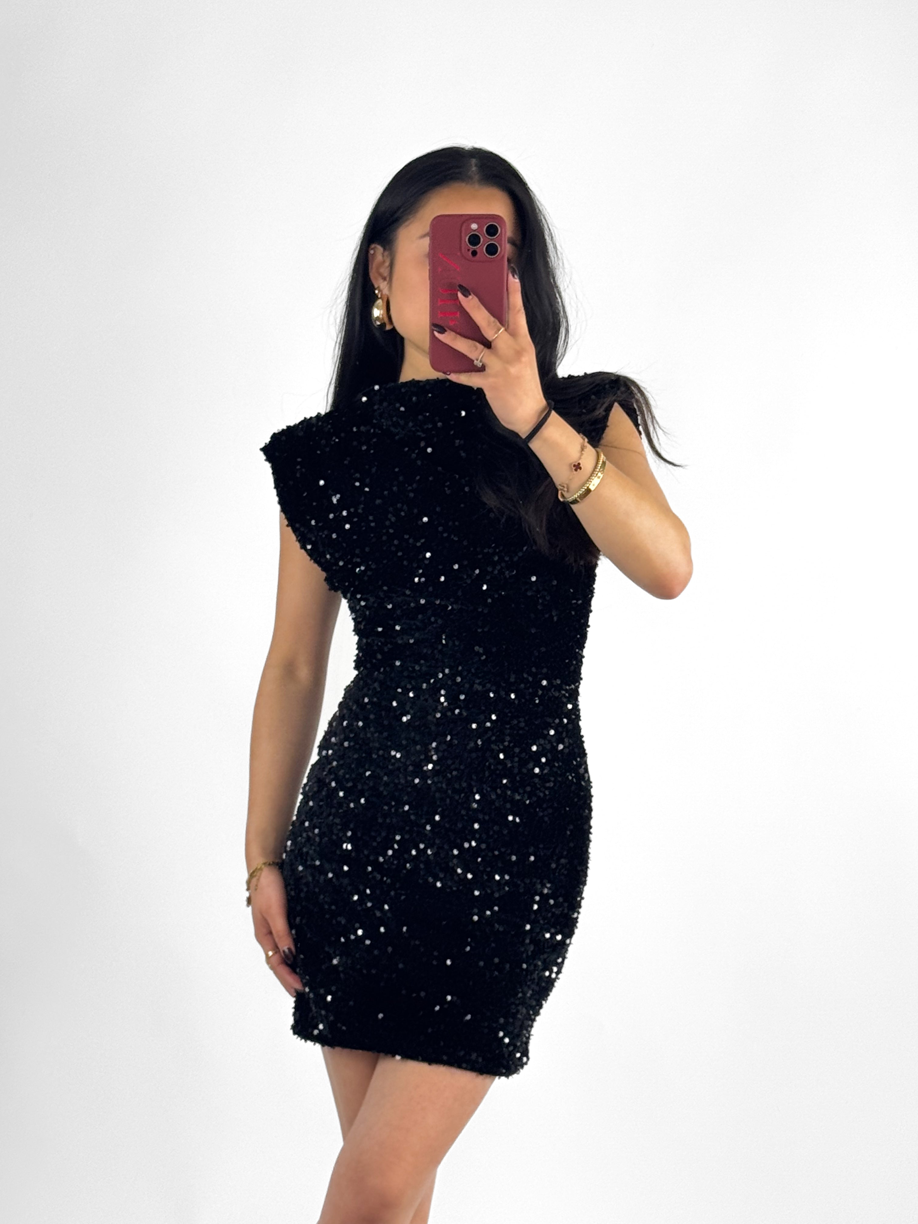 ARIA SEQUIN DRESS - BLACK