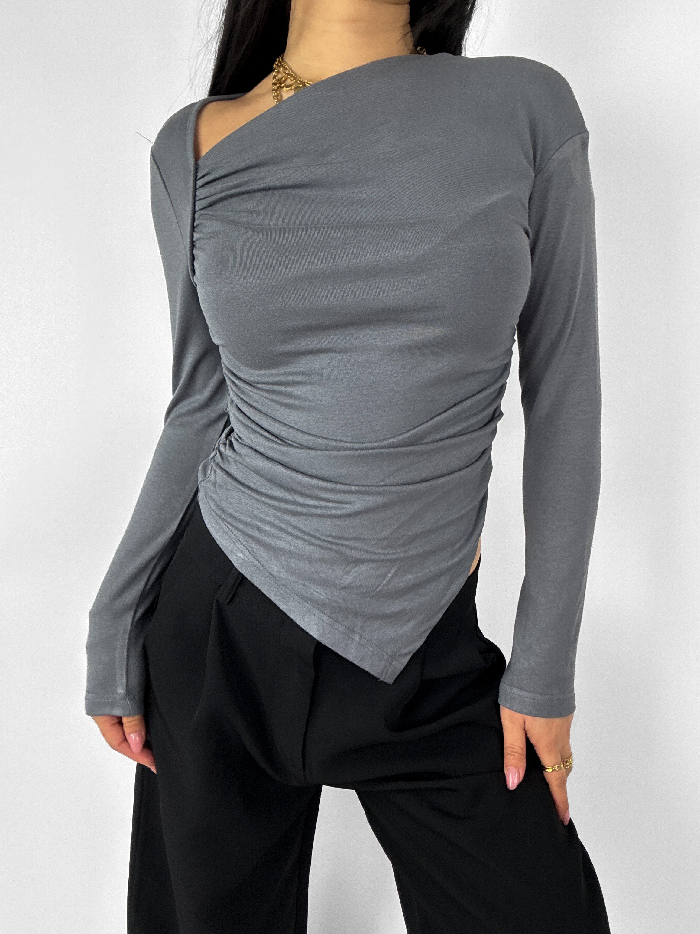 RUBY TOP - DARK GREY