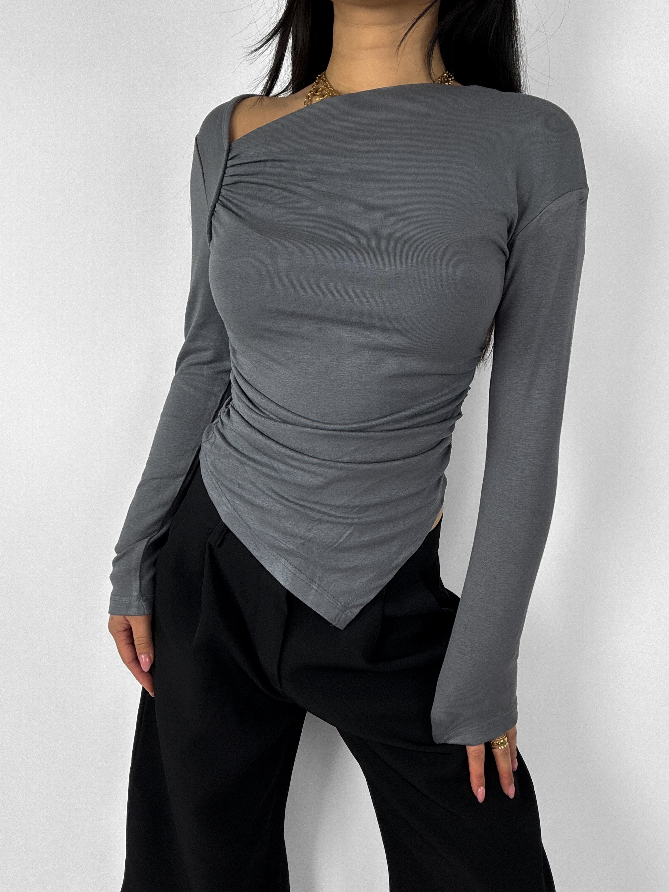 RUBY TOP - DARK GREY