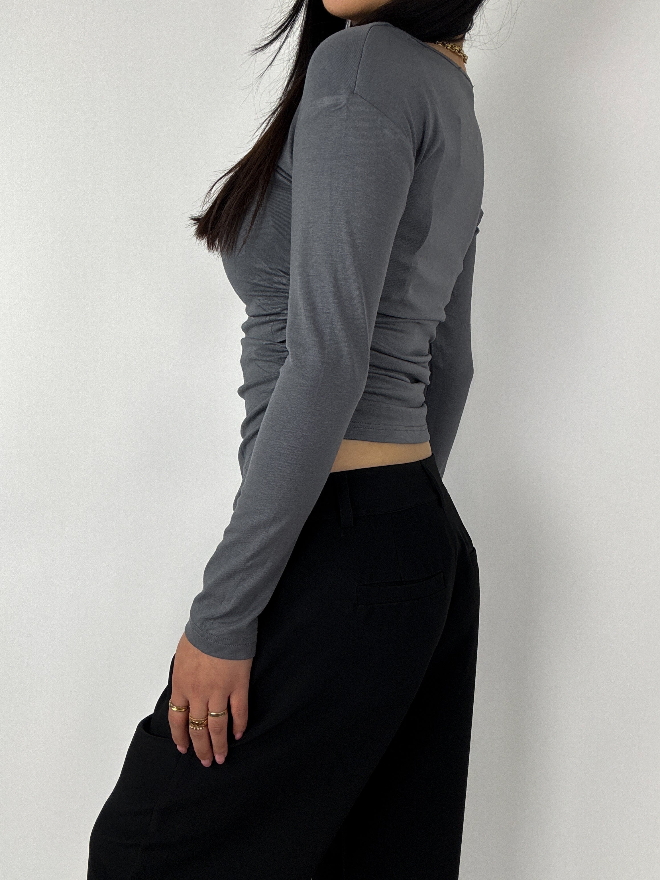 RUBY TOP - DARK GREY