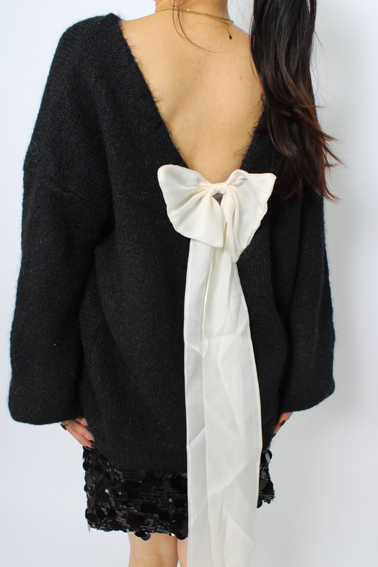 BOW KNIT - BLACK