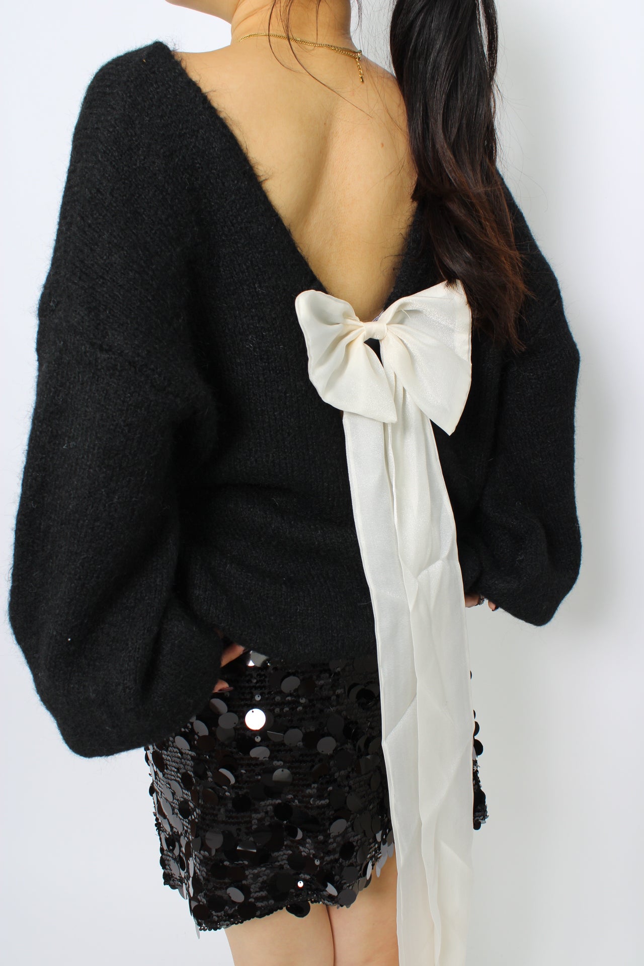 BOW KNIT - BLACK