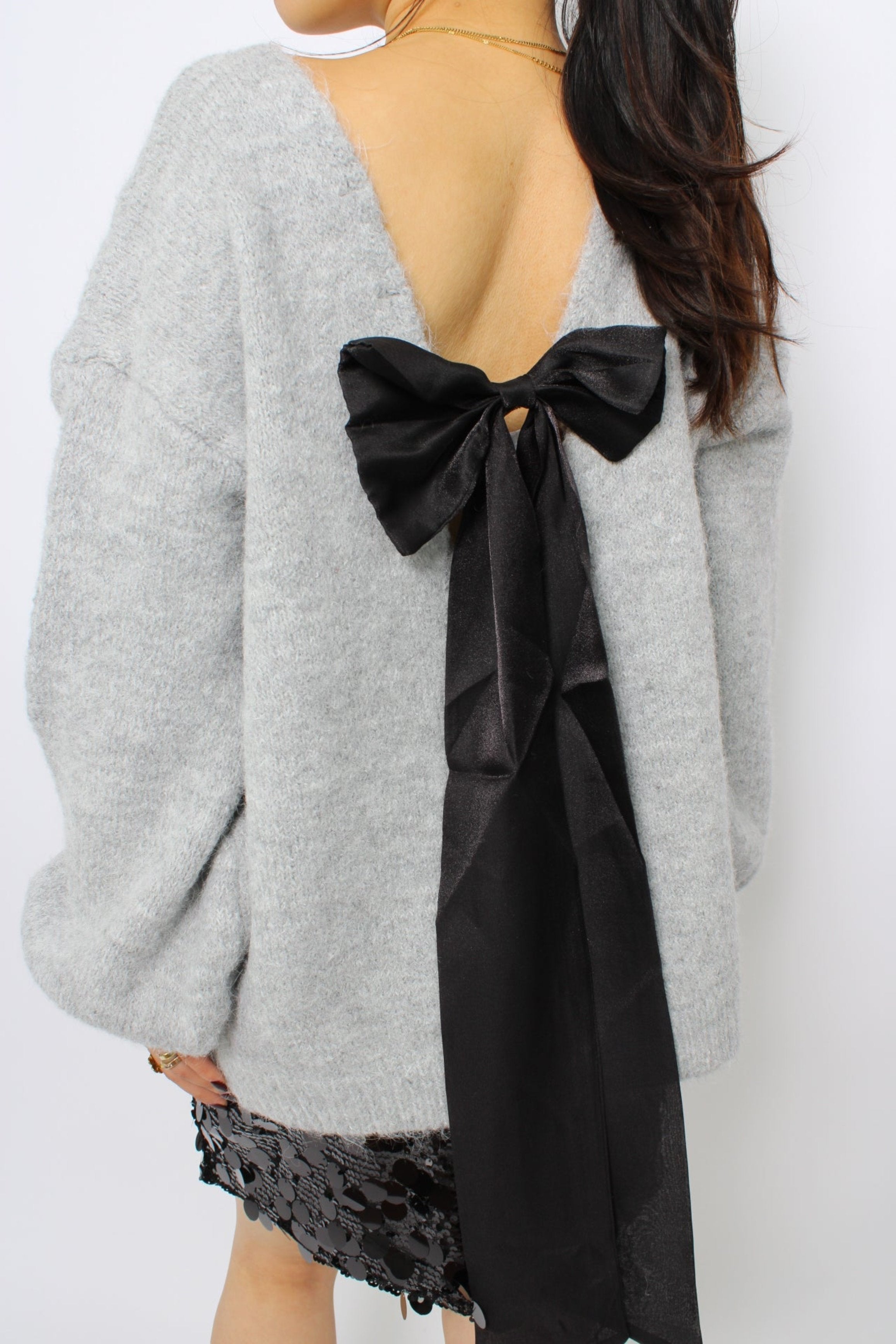 BOW KNIT - GREY