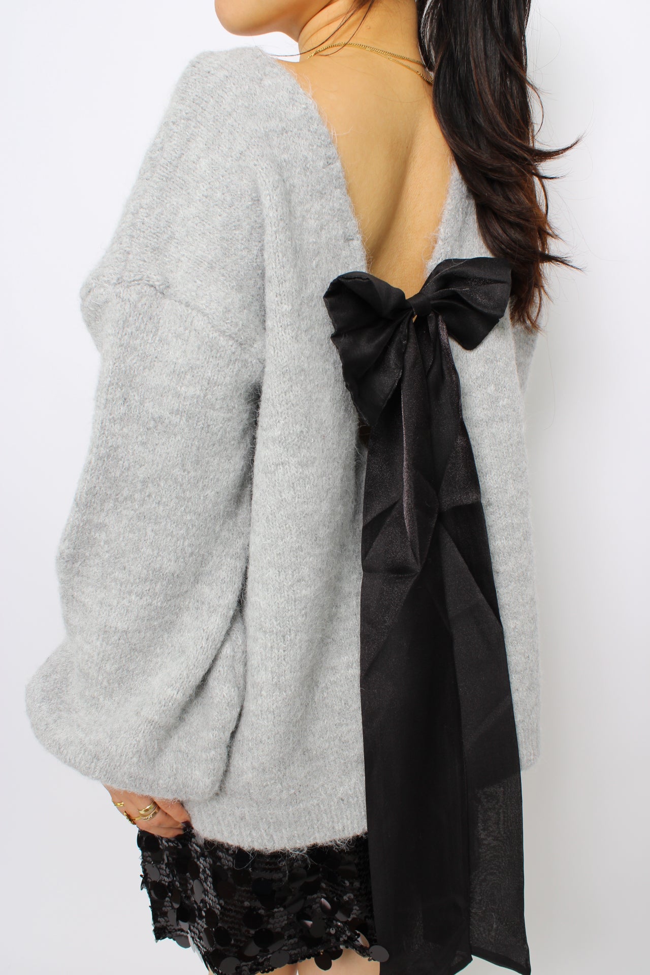 BOW KNIT - GREY