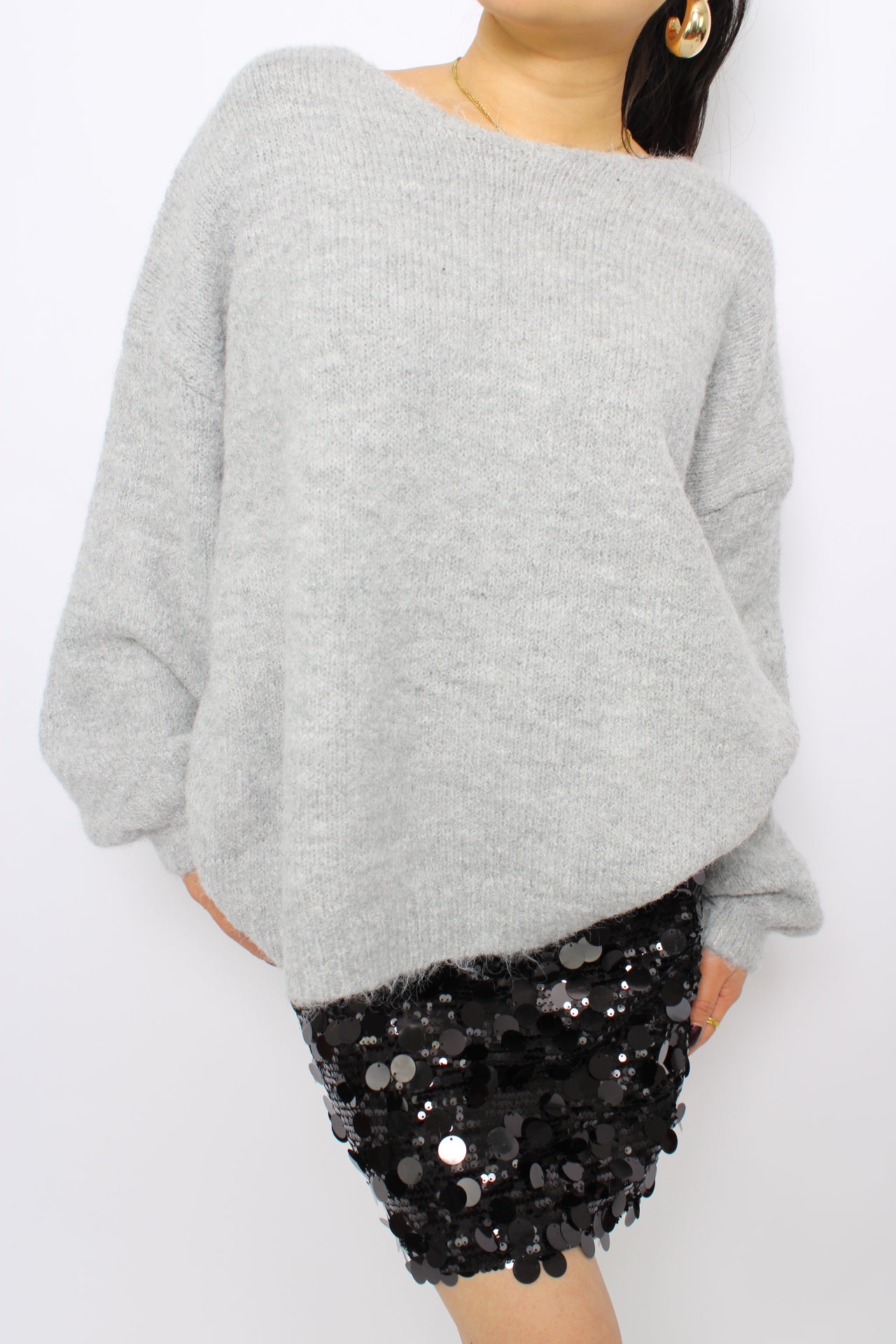 BOW KNIT - GREY