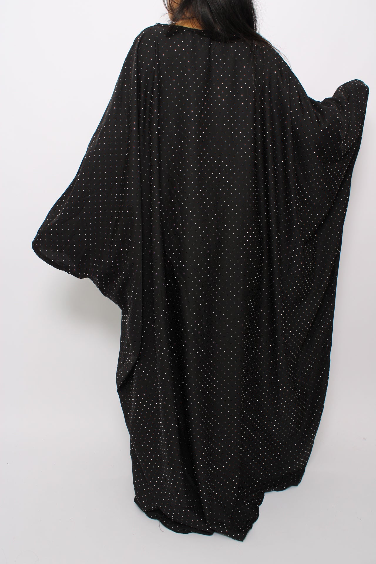 RHINESTONE ABAYA - BLACK